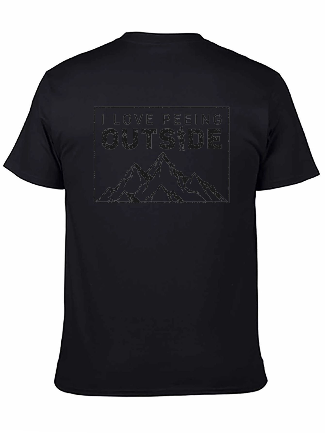 Mens Black T-Shirt - I Love Peeing Outside Graphic