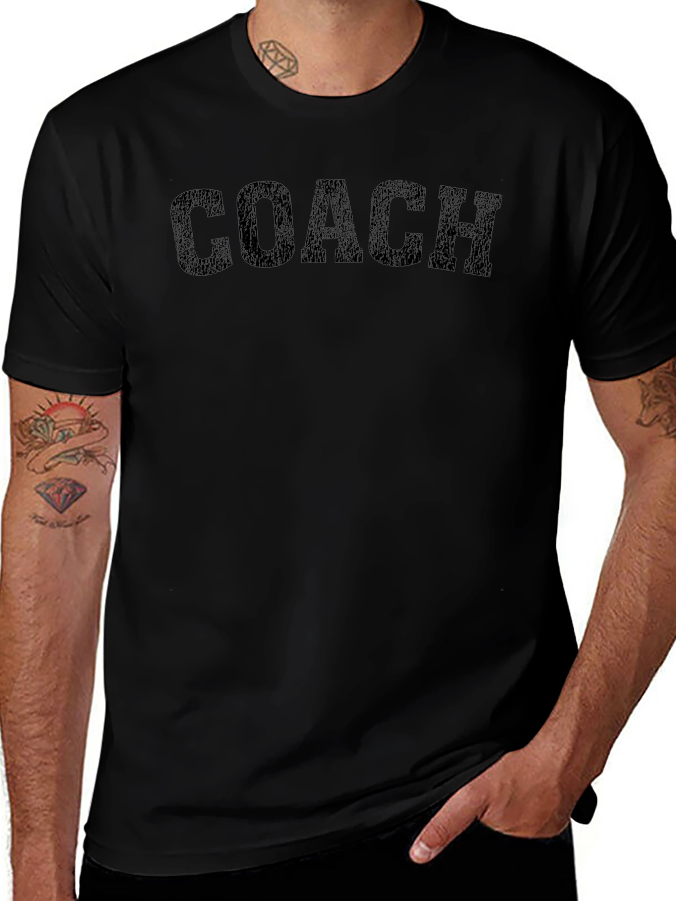Coach Graphic T-Shirt - Black Crew Neck Tee
