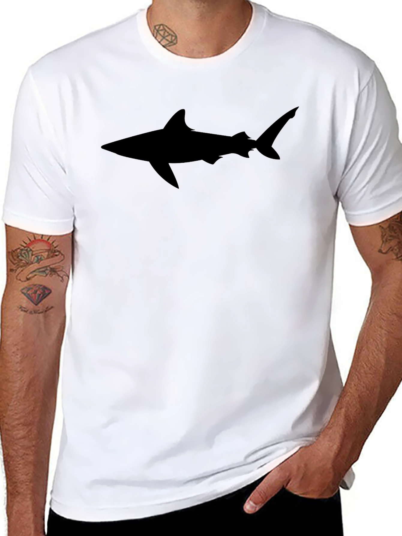 Shark Silhouette Black T-Shirt
