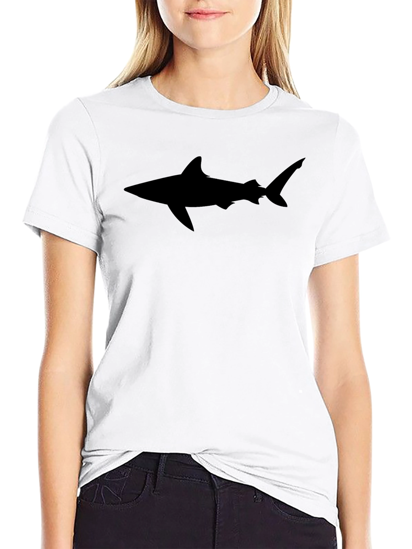 Shark Silhouette Black T-Shirt