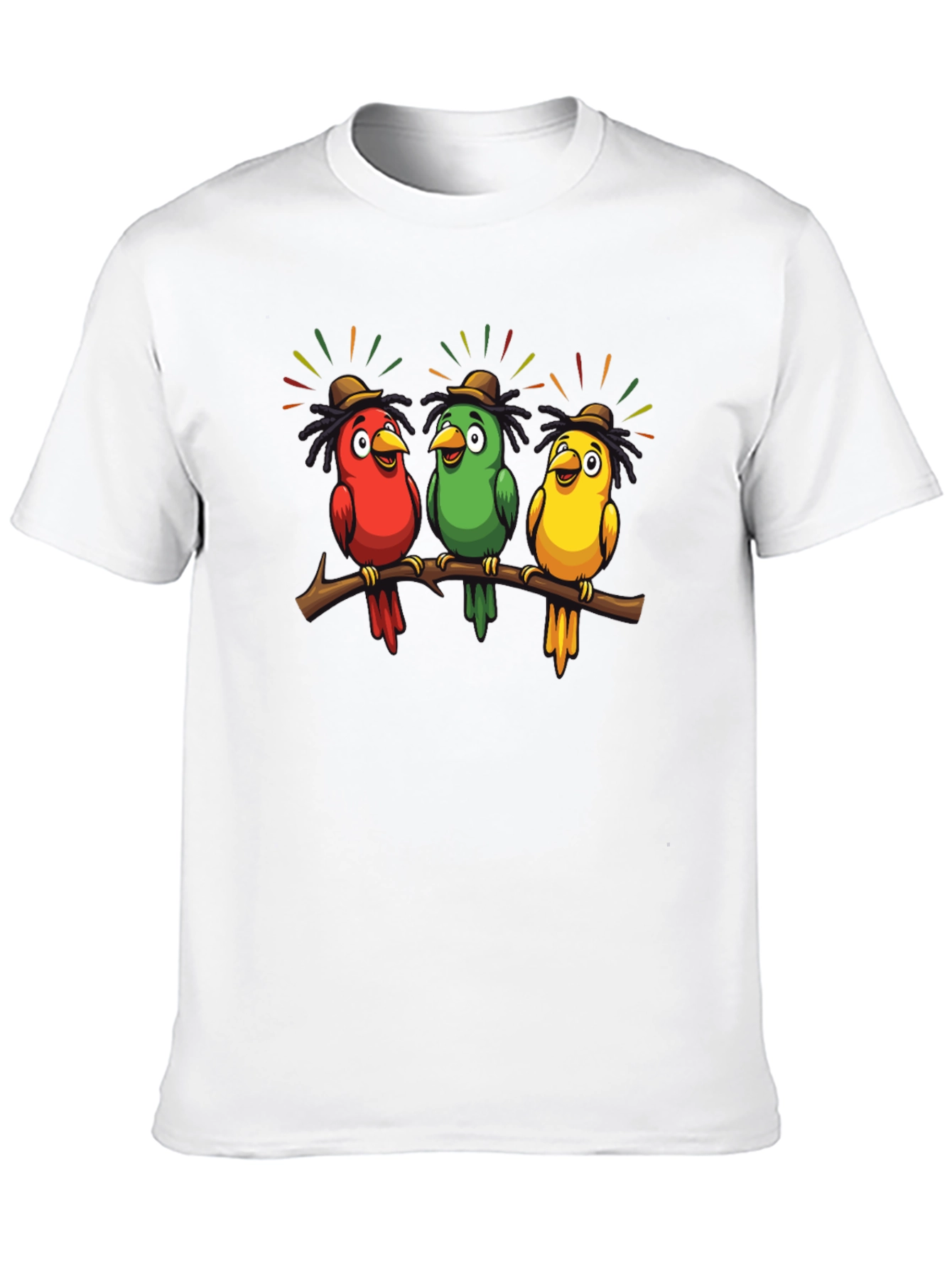 Rasta Parrots Black T-Shirt