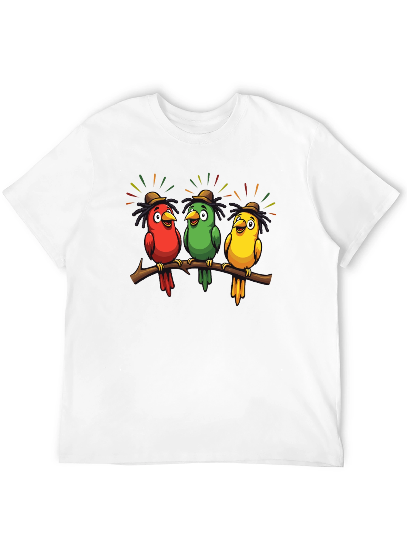 Rasta Parrots Black T-Shirt