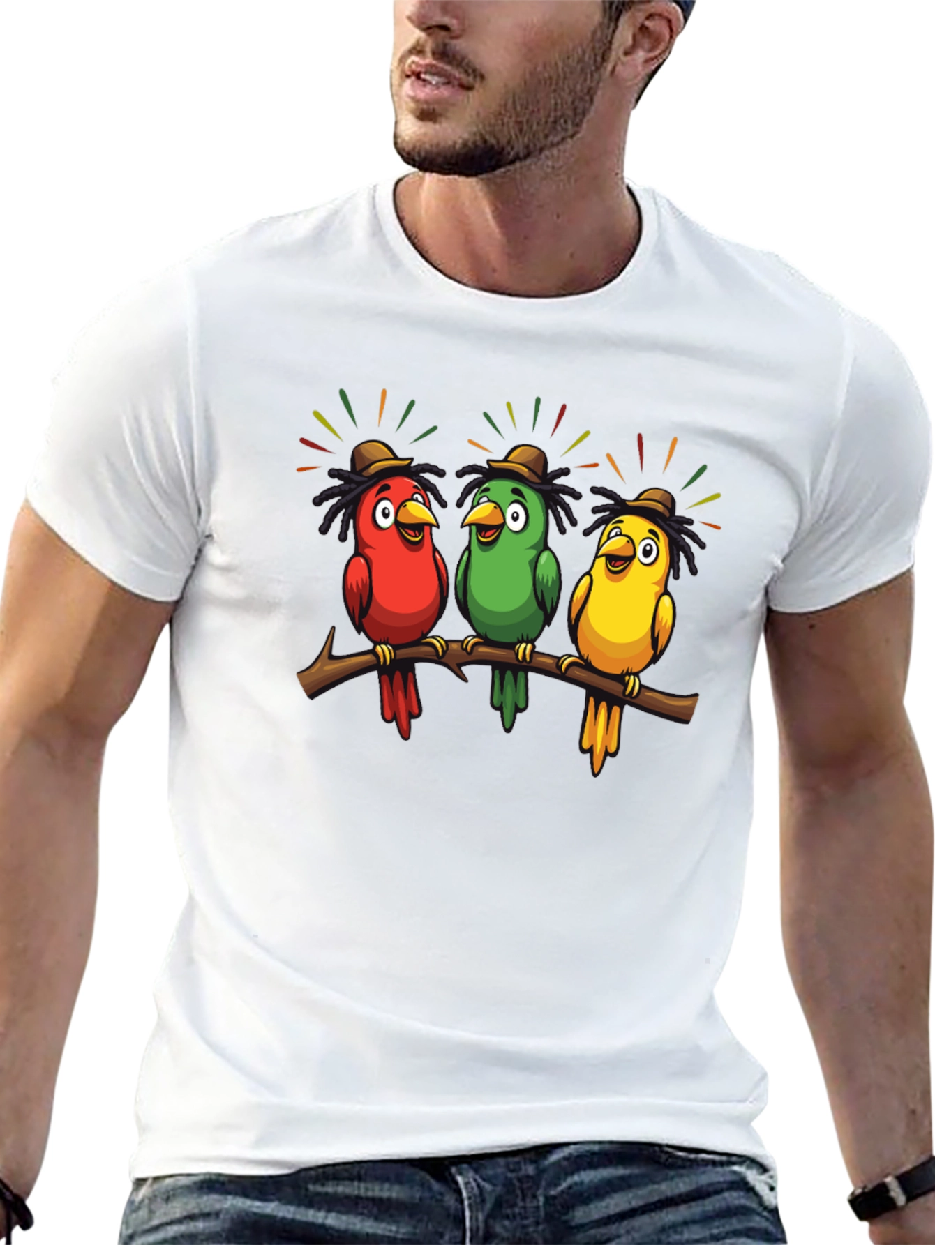 Rasta Parrots Black T-Shirt