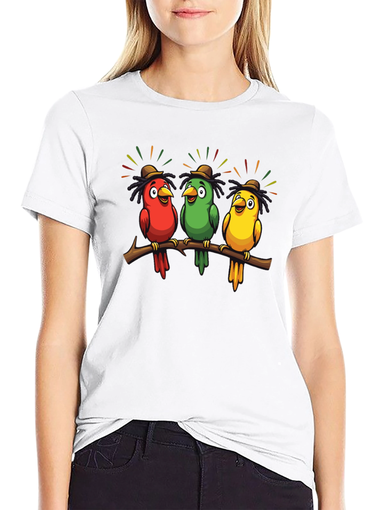 Rasta Parrots Black T-Shirt