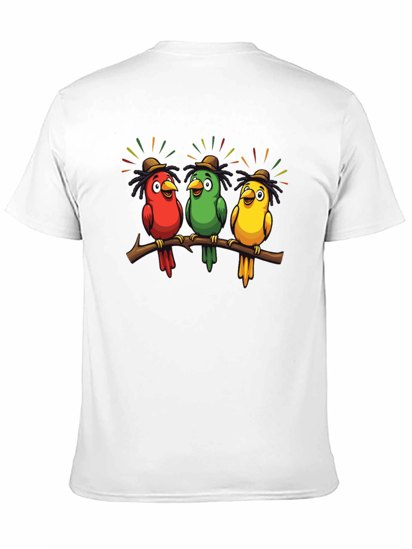 Rasta Parrots Black T-Shirt
