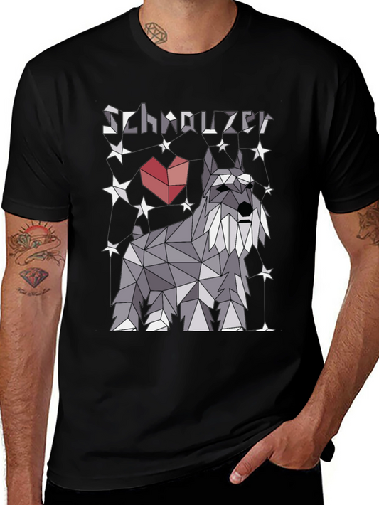 Geometric Schnauzer Graphic T-Shirt