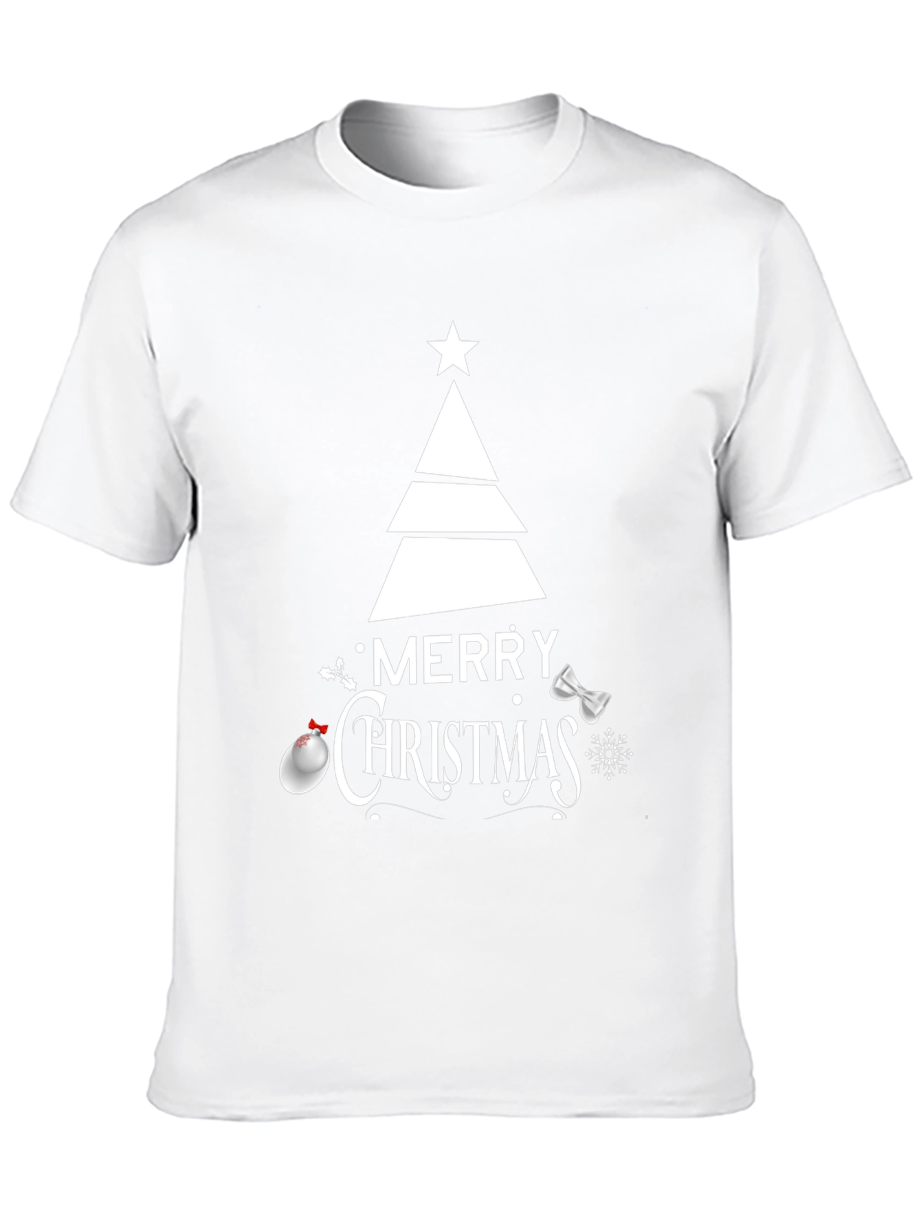 Festive Merry Christmas Tree Graphic Tee - Holiday Style