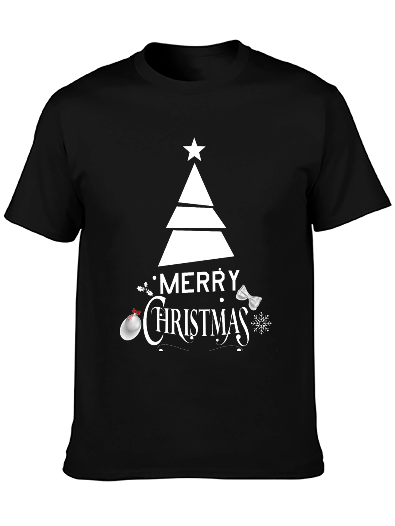 Festive Merry Christmas Tree Graphic Tee - Holiday Style