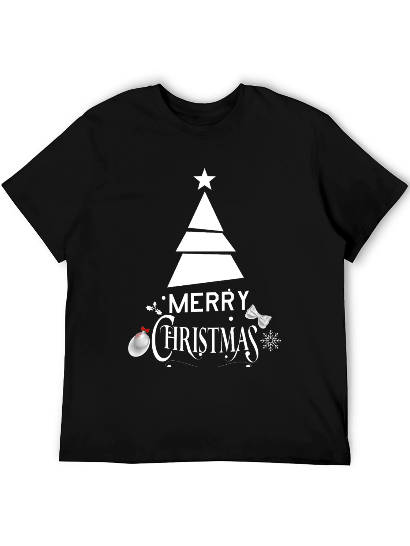 Festive Merry Christmas Tree Graphic Tee - Holiday Style