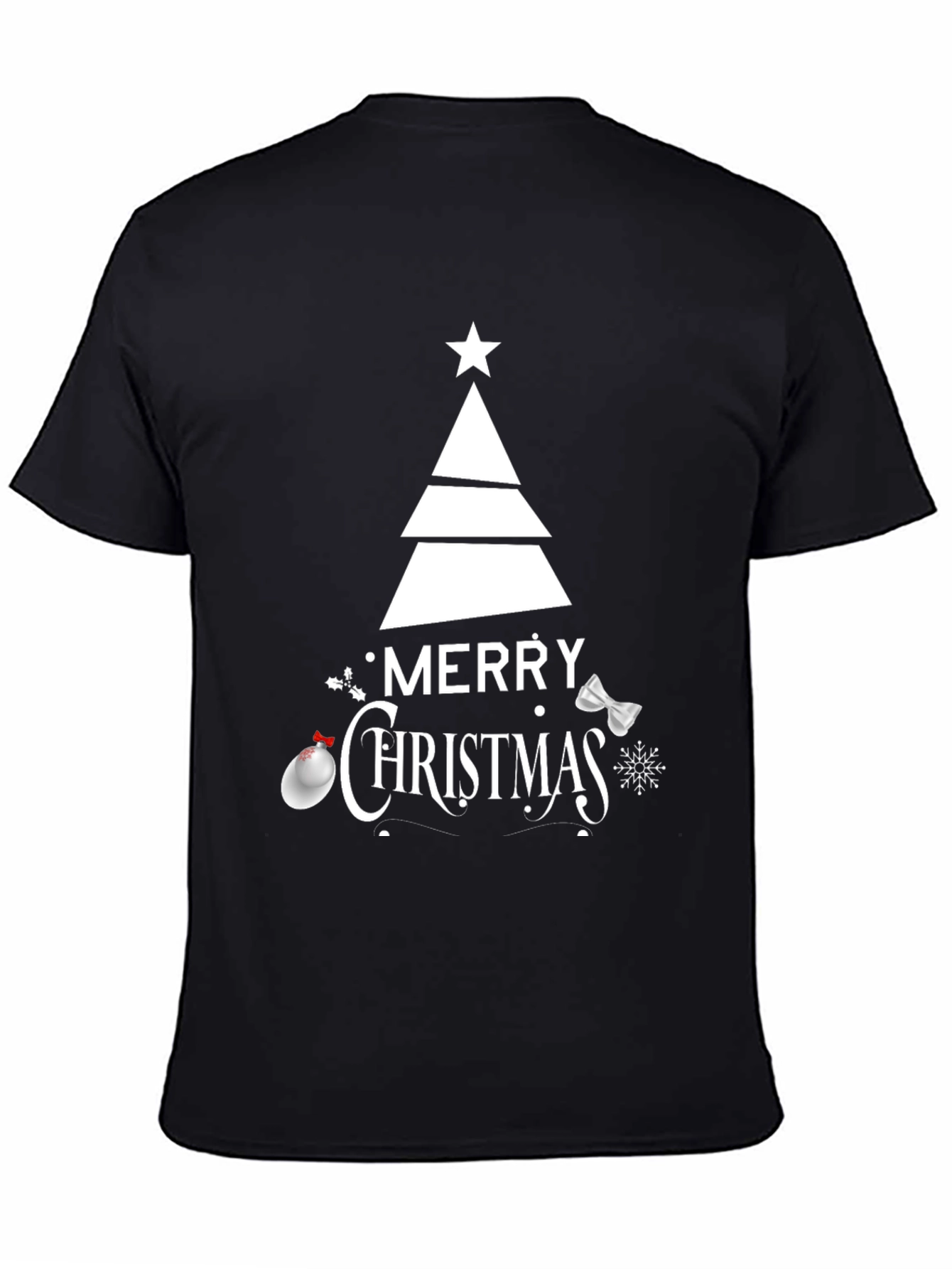 Festive Merry Christmas Tree Graphic Tee - Holiday Style