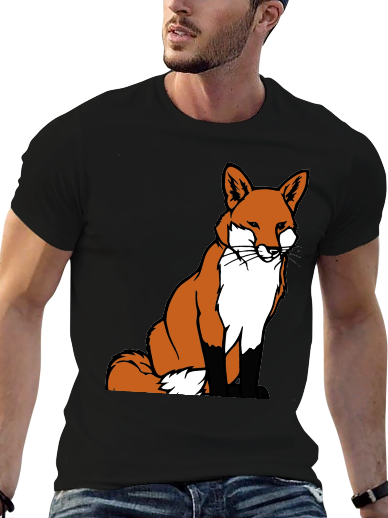 Fox Graphic Tee - Classic Crew Neck T-Shirt