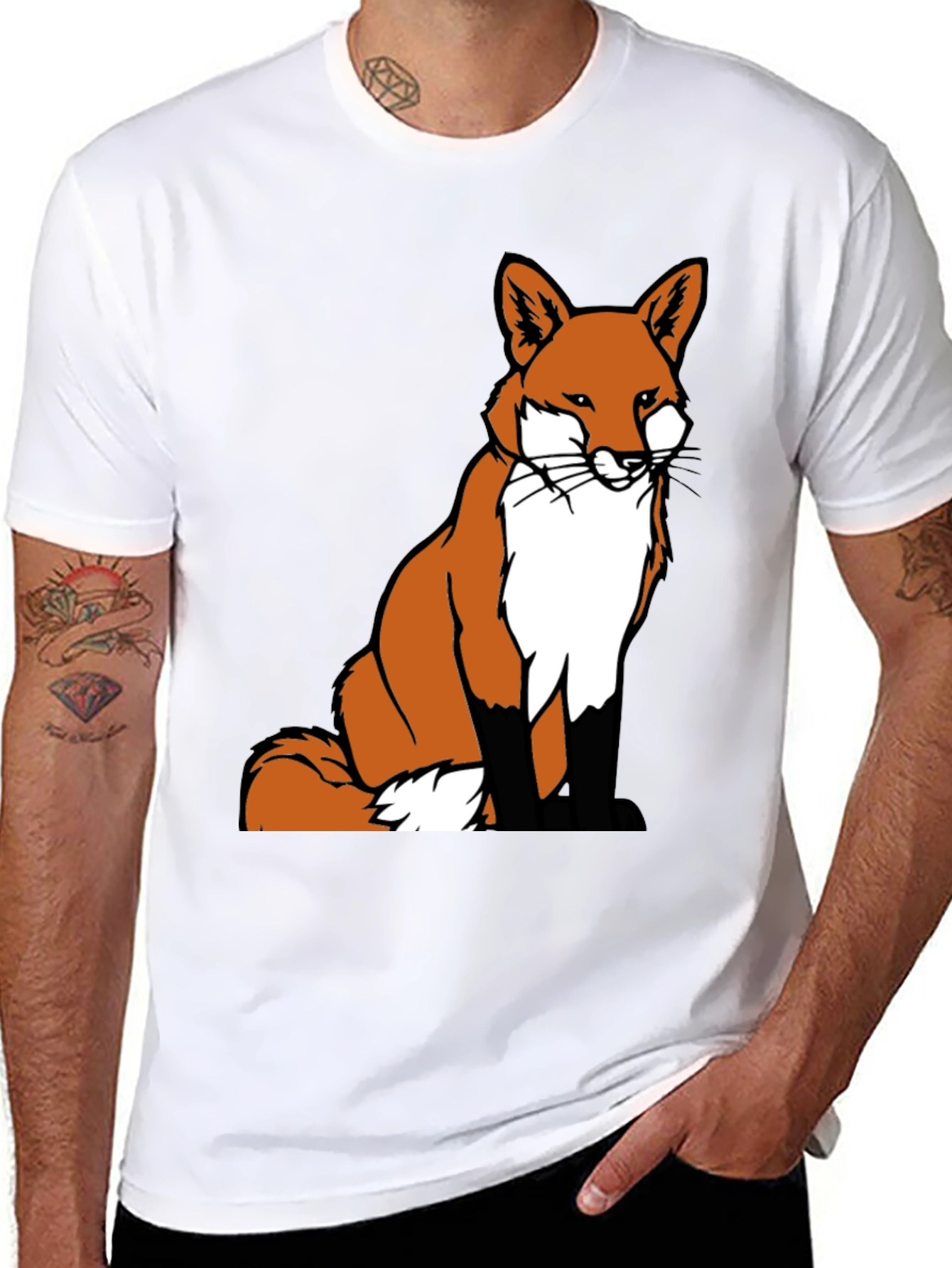 Fox Graphic Tee - Classic Crew Neck T-Shirt