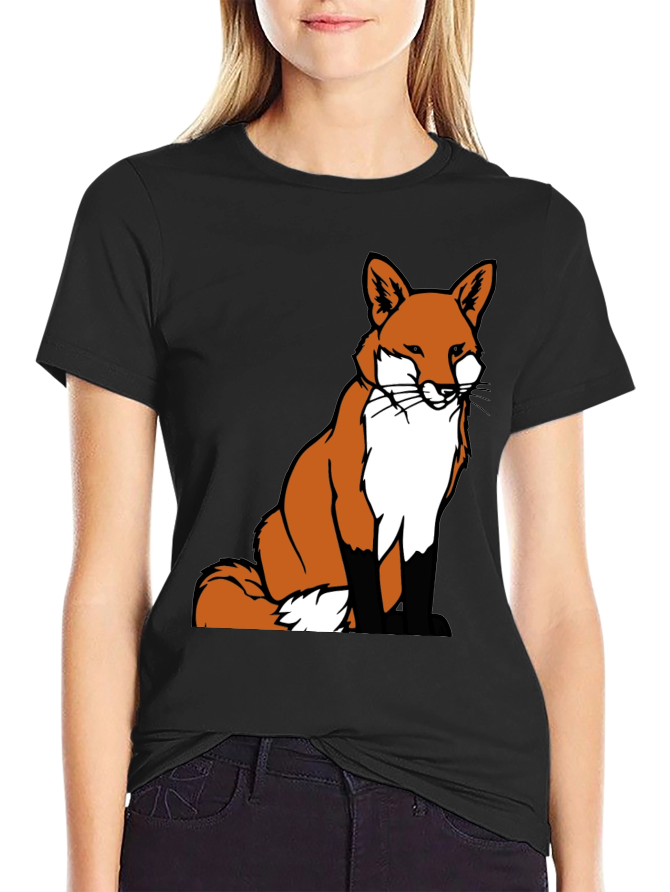 Fox Graphic Tee - Classic Crew Neck T-Shirt