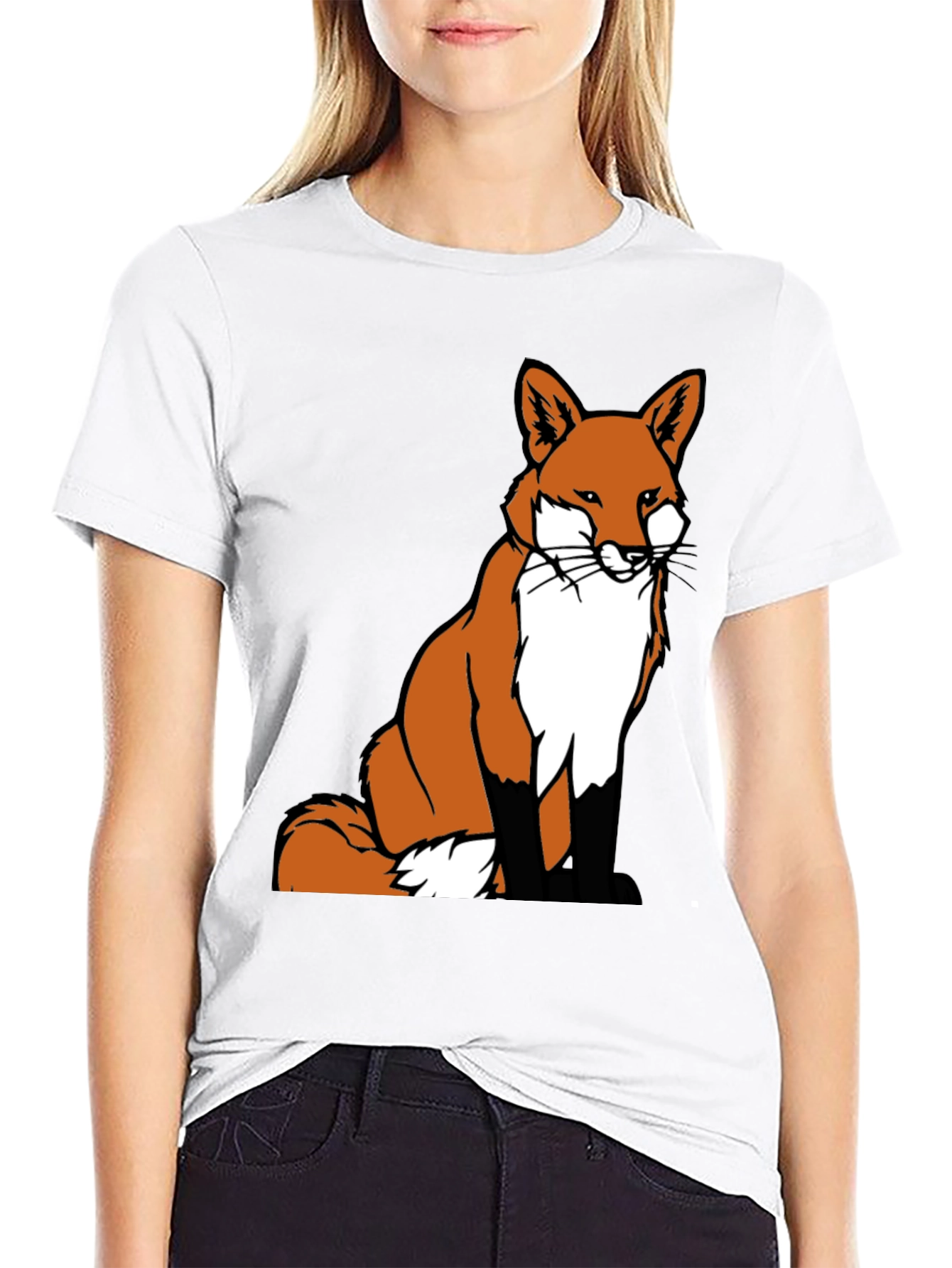 Fox Graphic Tee - Classic Crew Neck T-Shirt