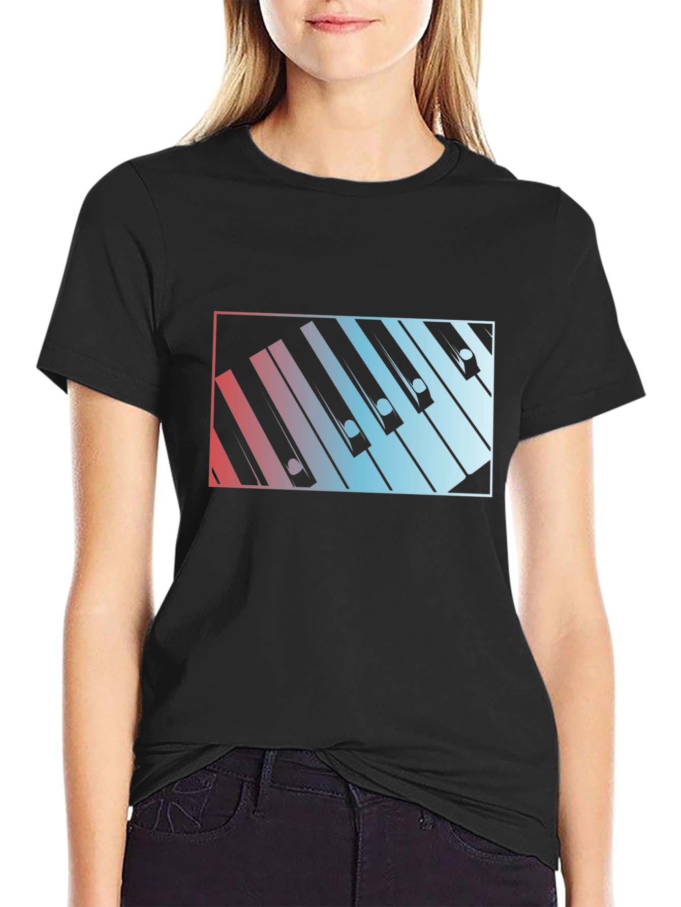 Piano Keys Graphic Tee - Music Lover Shirt