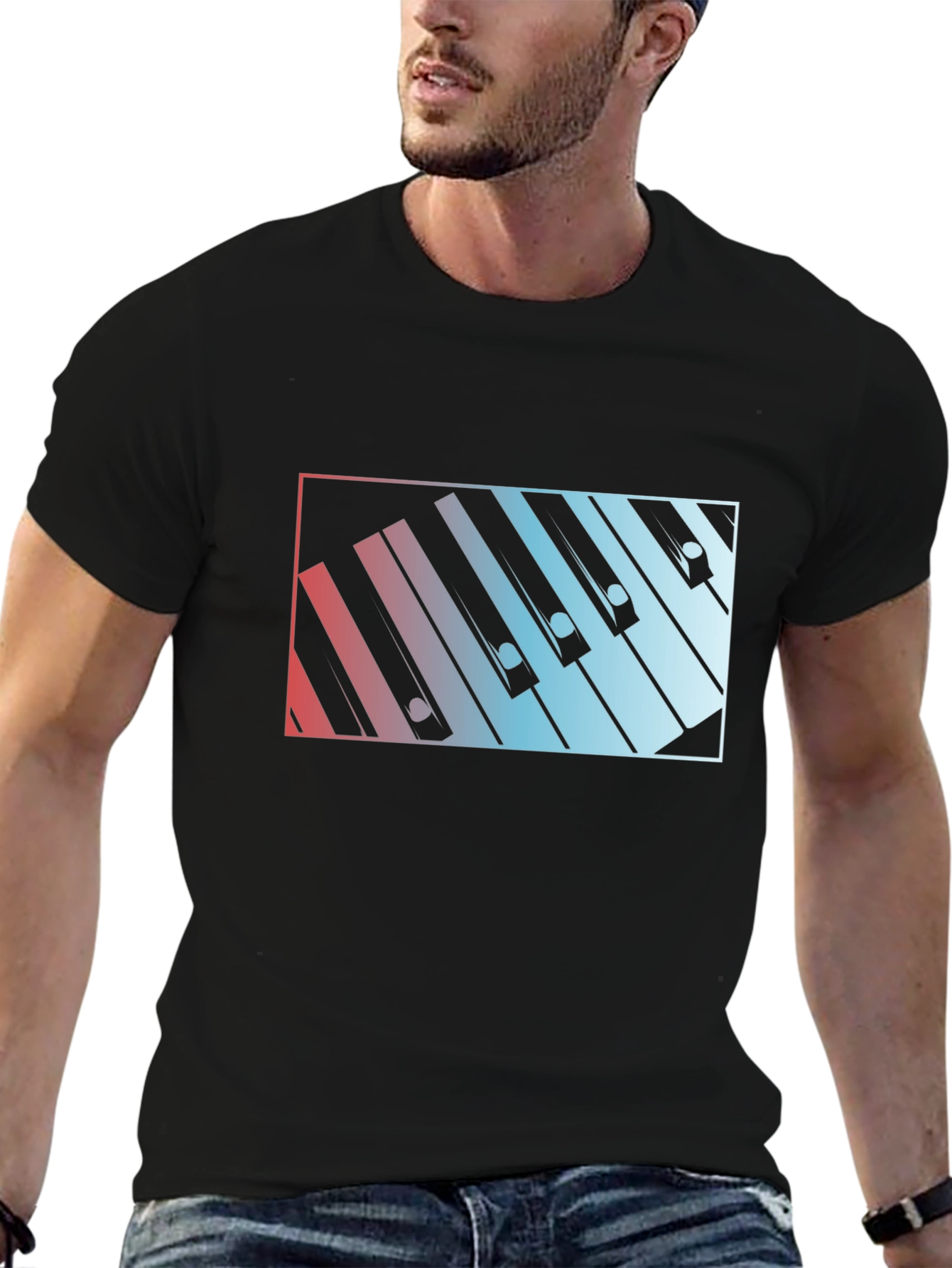 Piano Keys Graphic Tee - Music Lover Shirt
