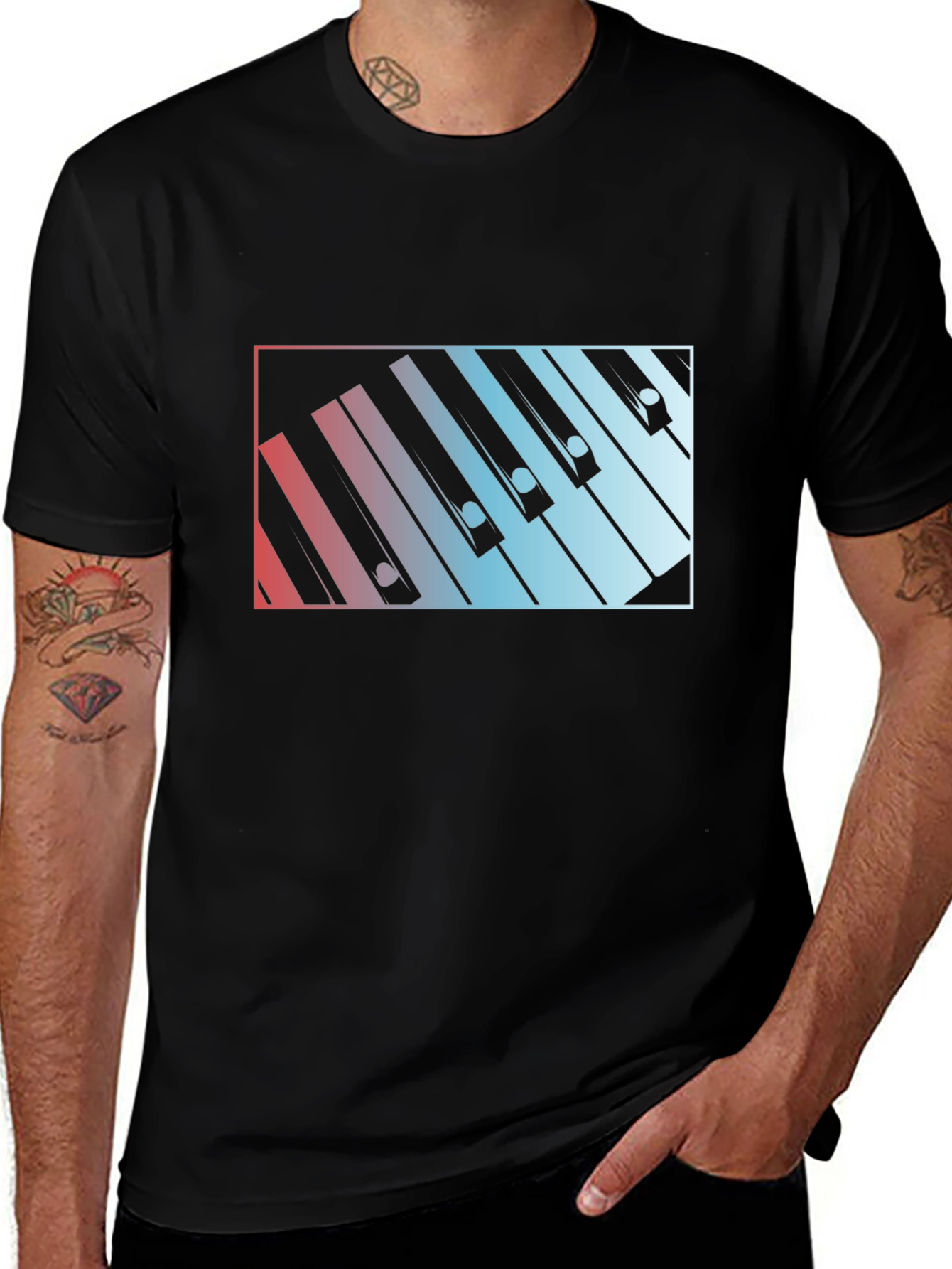 Piano Keys Graphic Tee - Music Lover Shirt