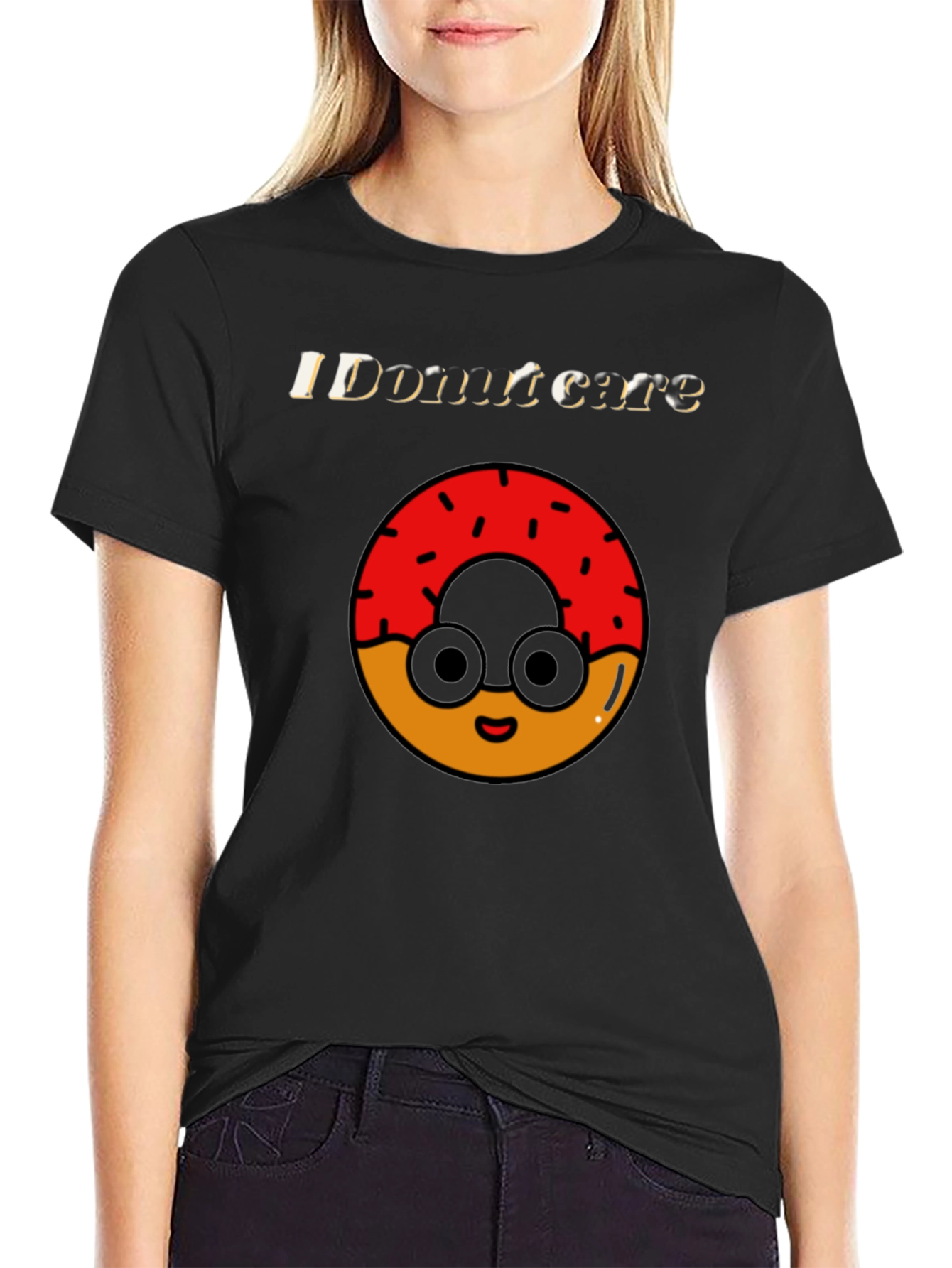 Funny Donut Care Graphic T-Shirt