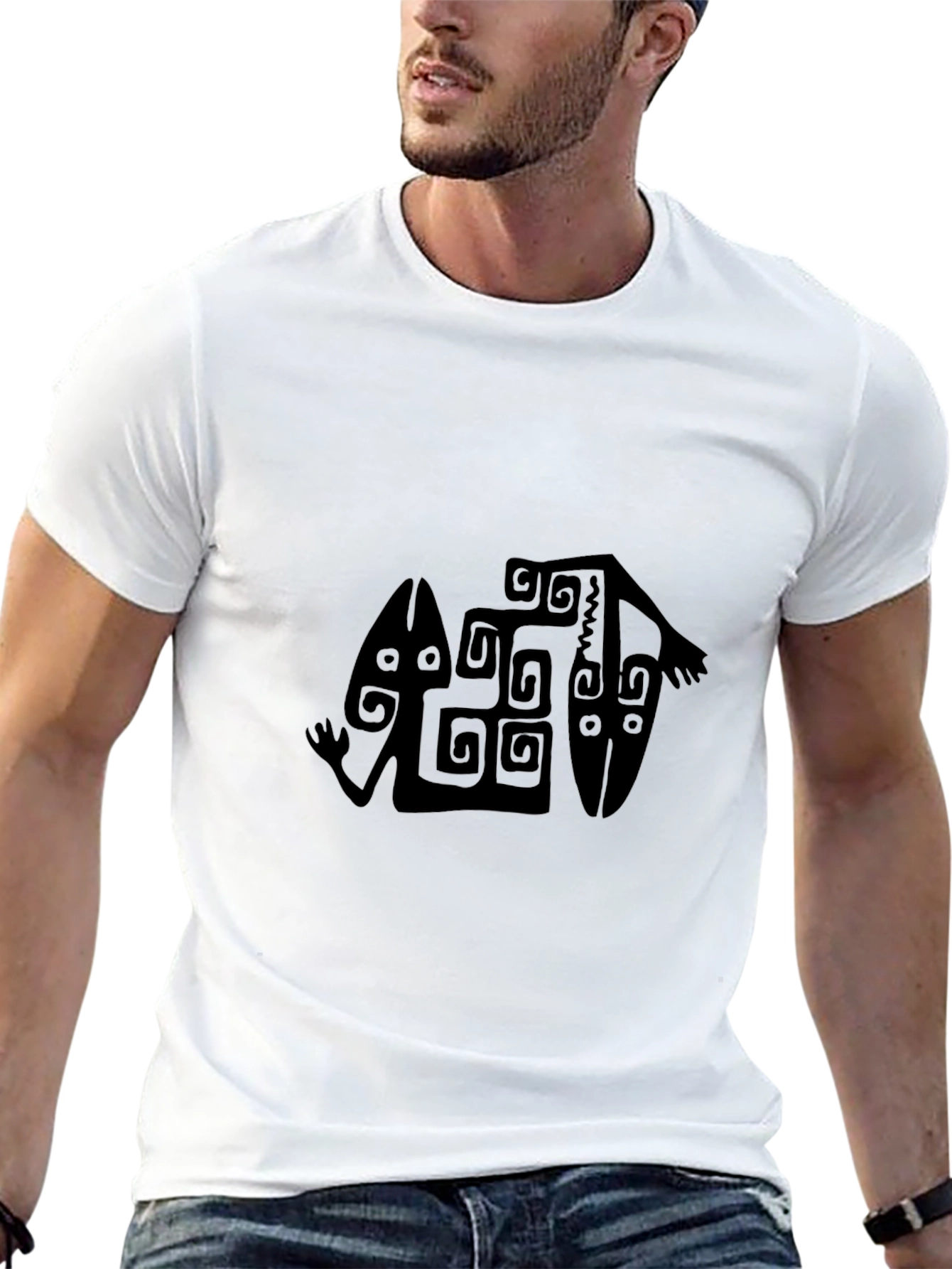 Tribal Art Black T-Shirt - Unique Graphic Tee