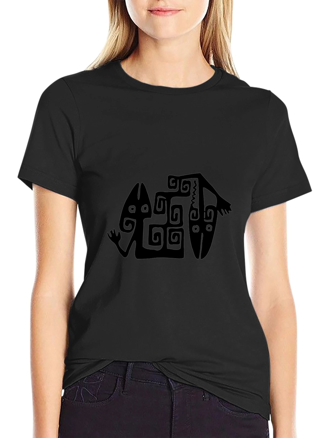 Tribal Art Black T-Shirt - Unique Graphic Tee