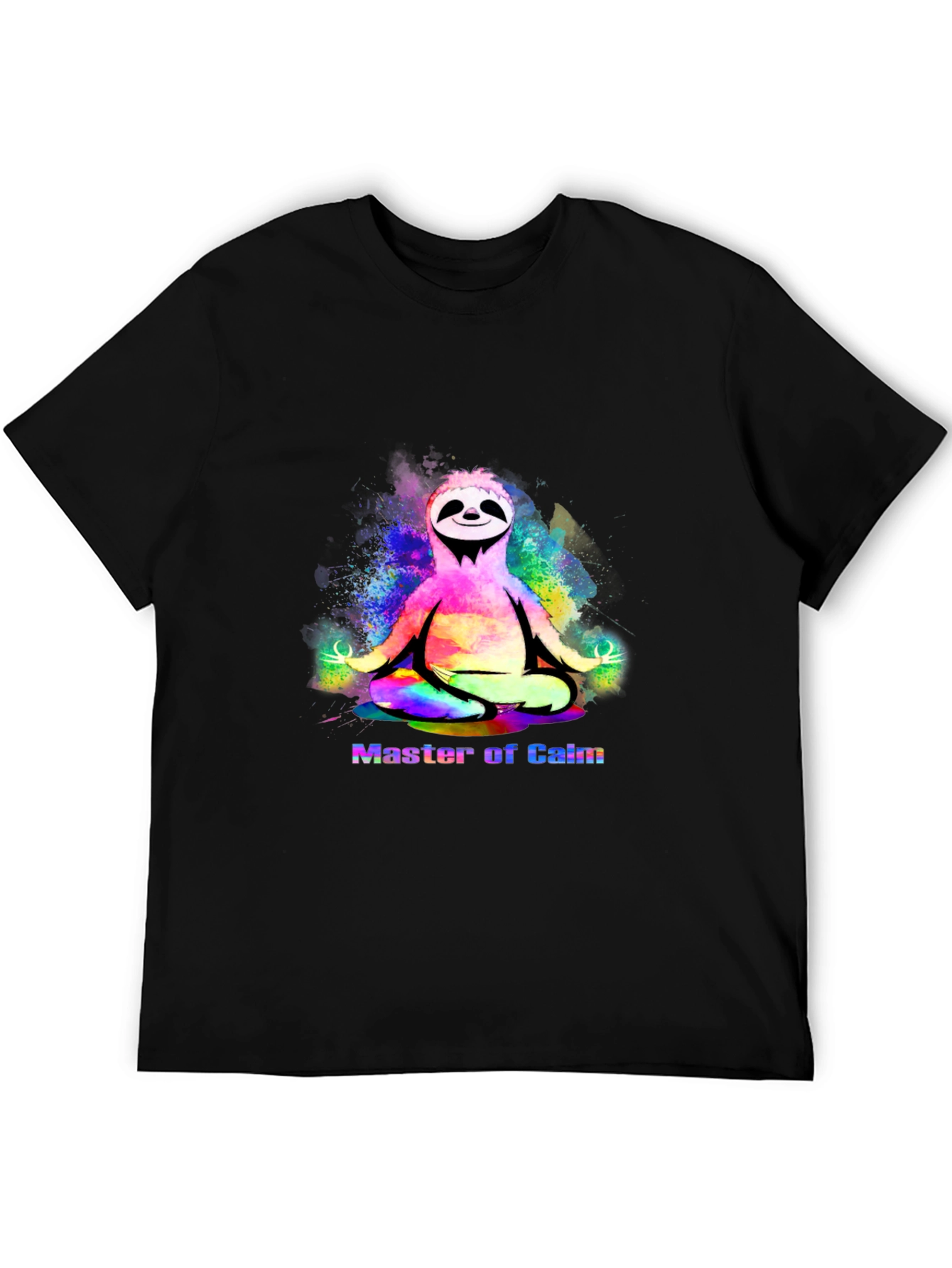 Master of Calm Sloth T-Shirt - Mens Black Tee