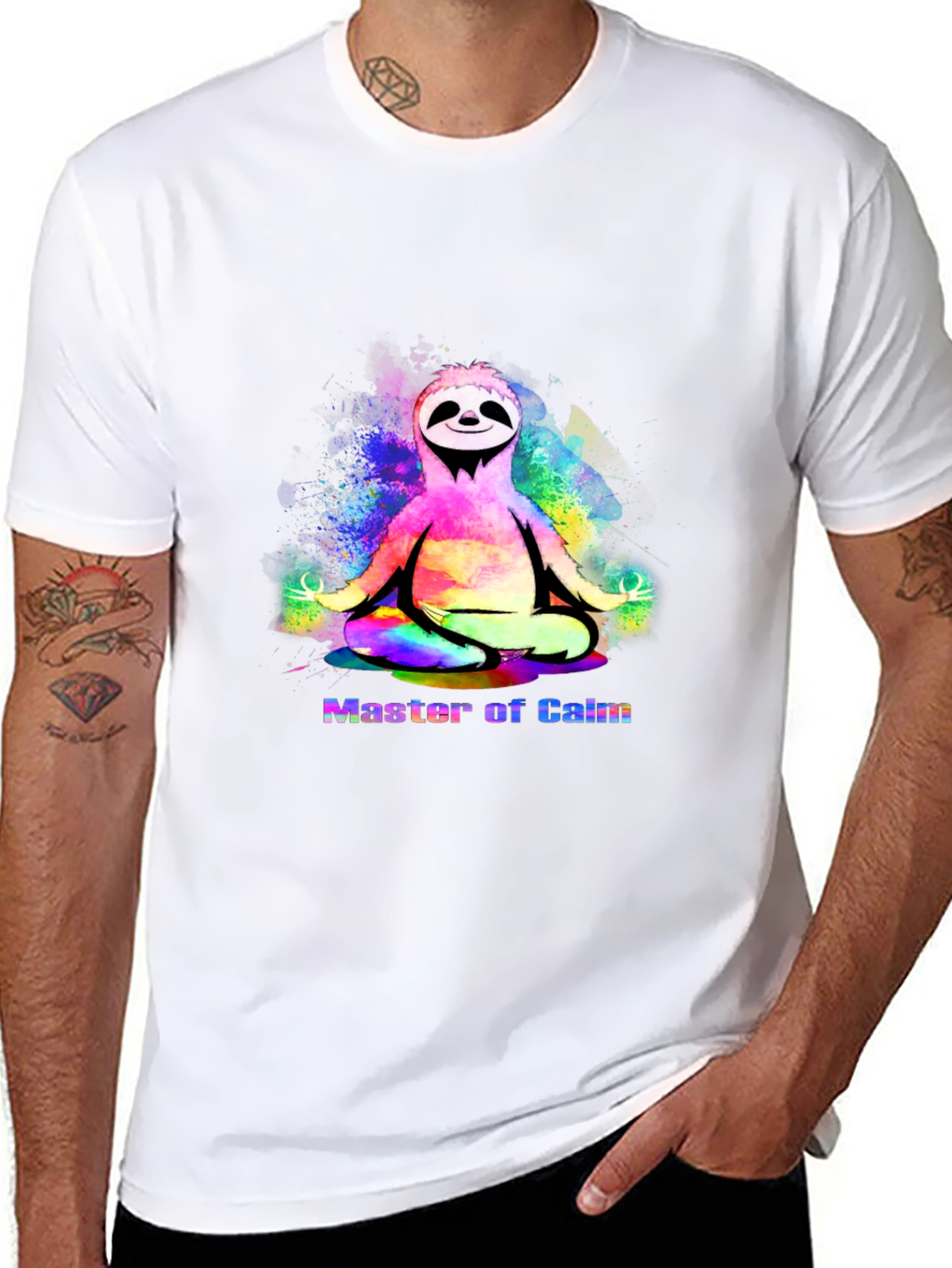 Master of Calm Sloth T-Shirt - Mens Black Tee