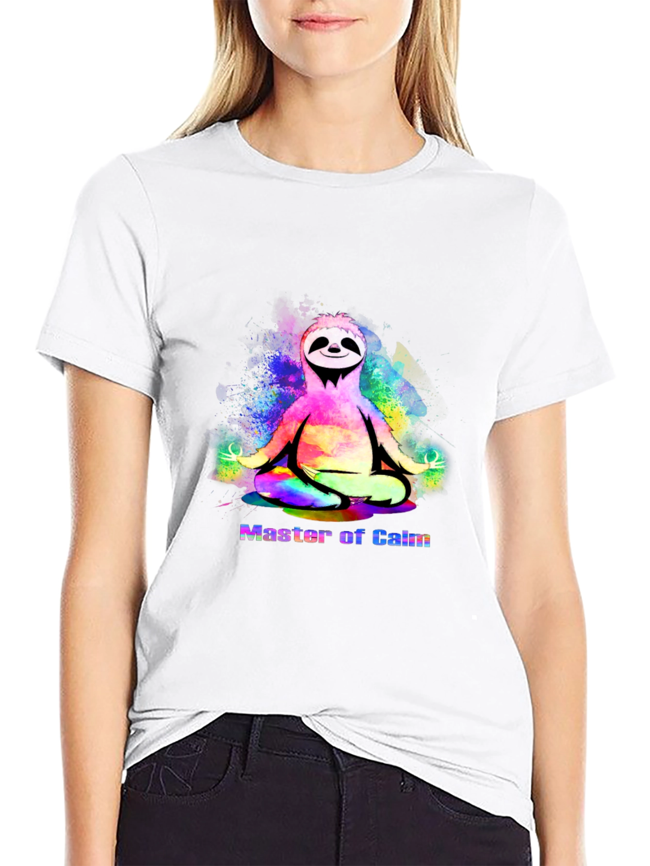 Master of Calm Sloth T-Shirt - Mens Black Tee