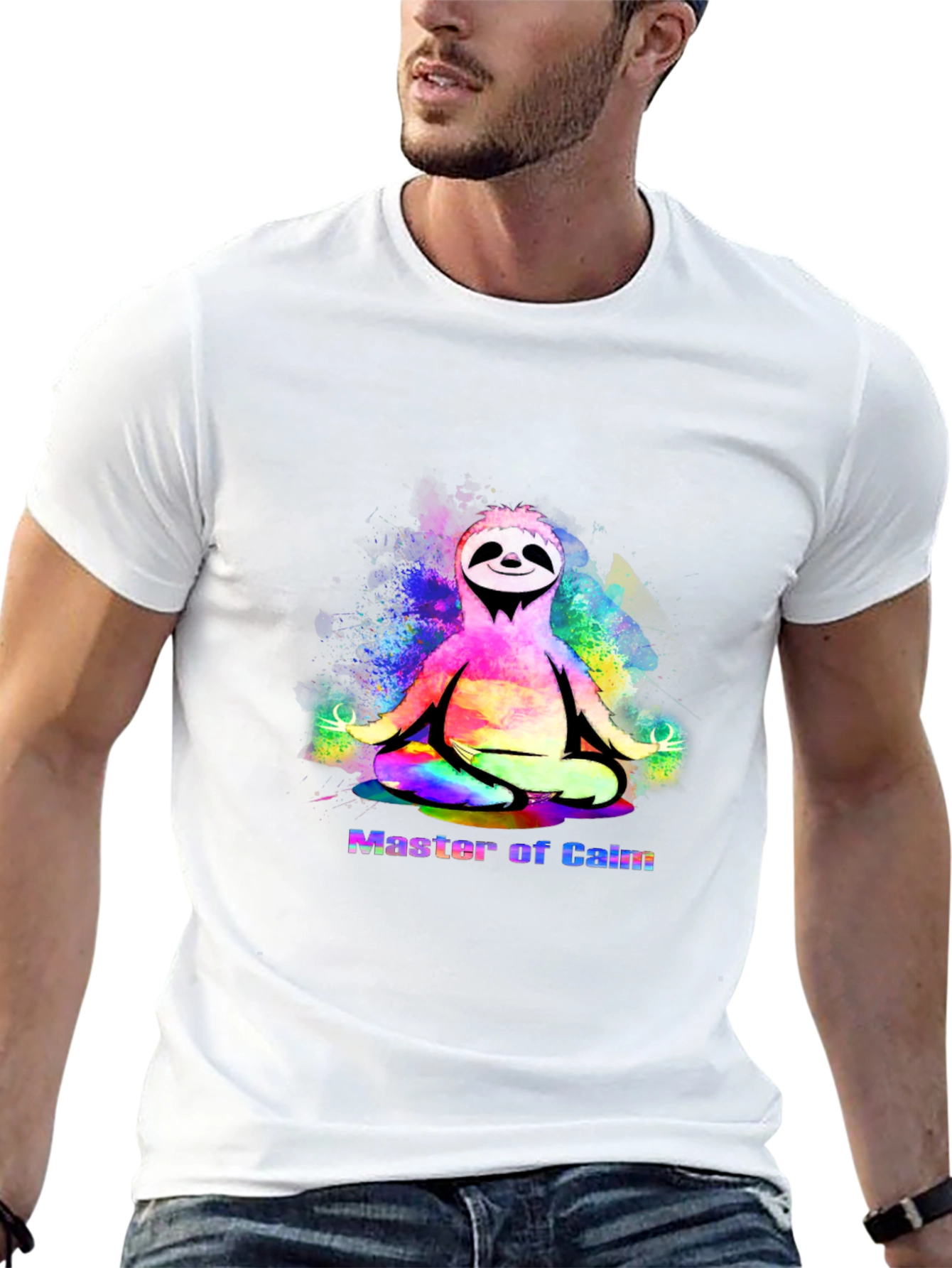 Master of Calm Sloth T-Shirt - Mens Black Tee