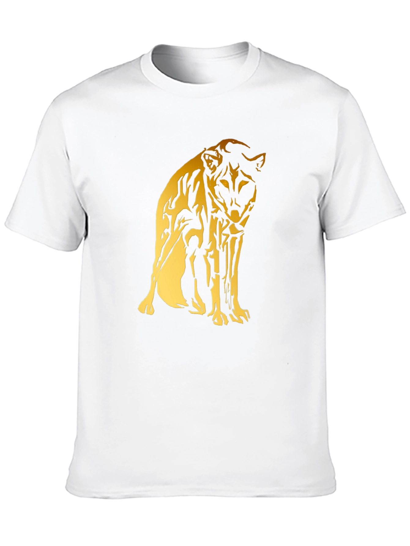 Black Tee with Gold Cheetah Graphic