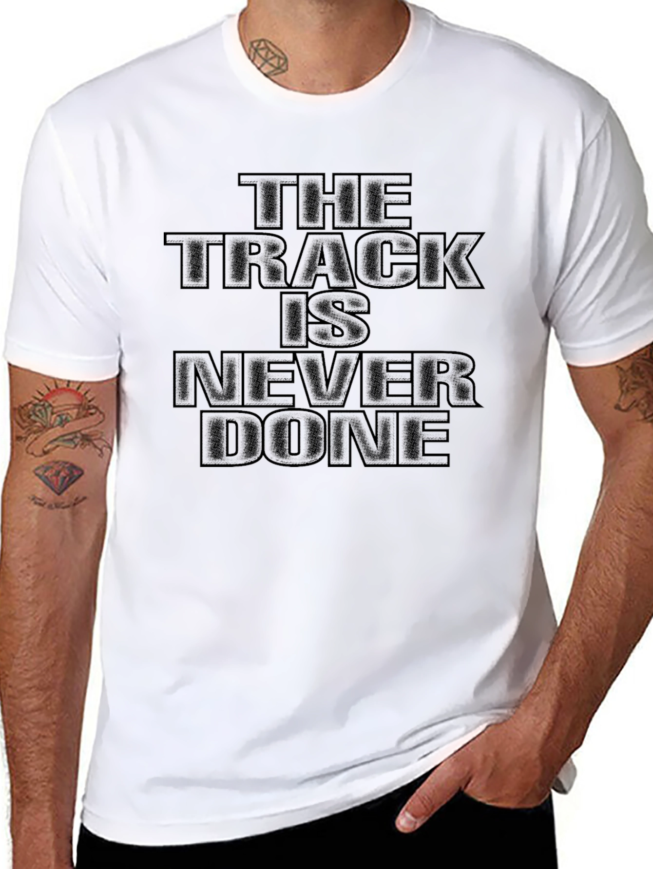 The Track is Never Done Black Graphic Tee