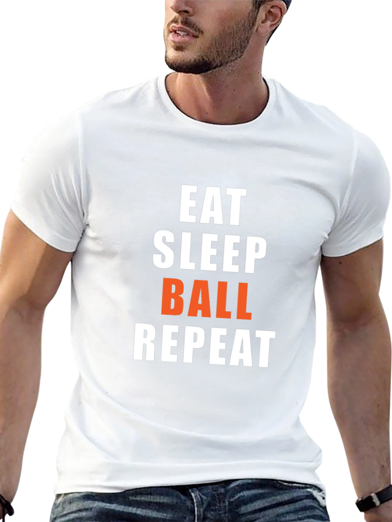 Eat Sleep Ball Repeat Graphic Tee - Black