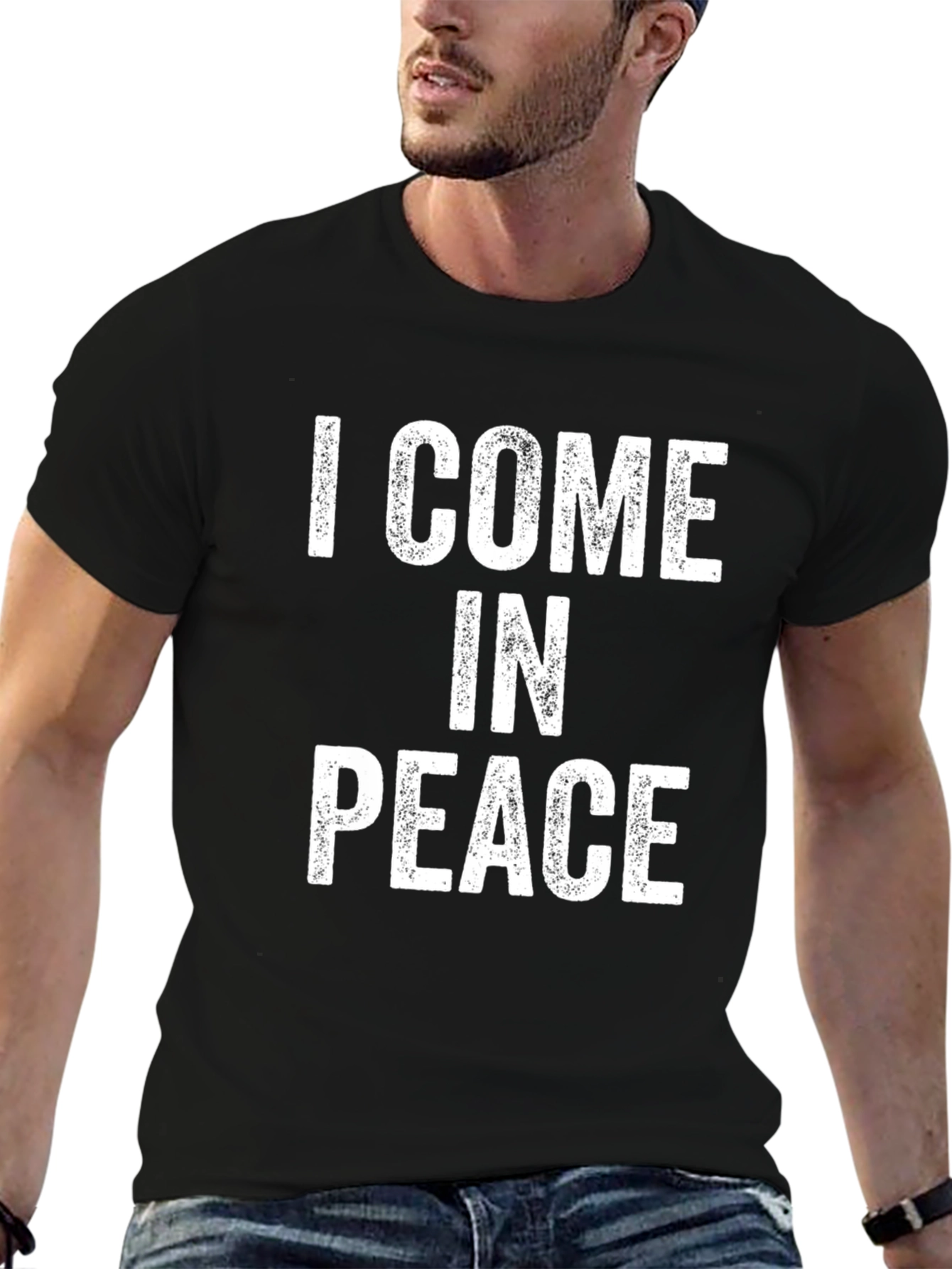 I Come in Peace Graphic Tee - Black