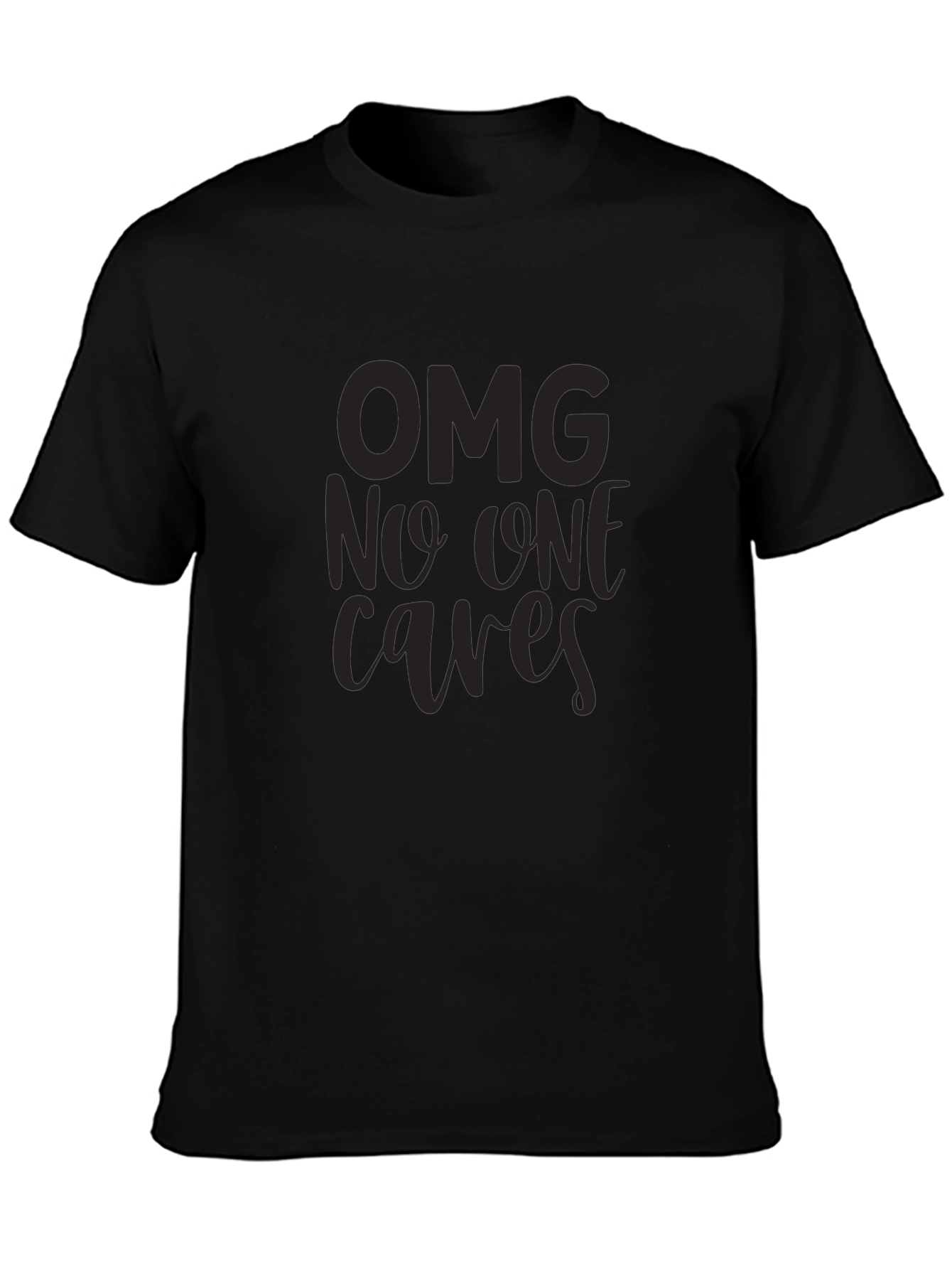 OMG No One Cares Graphic T-Shirt - Black