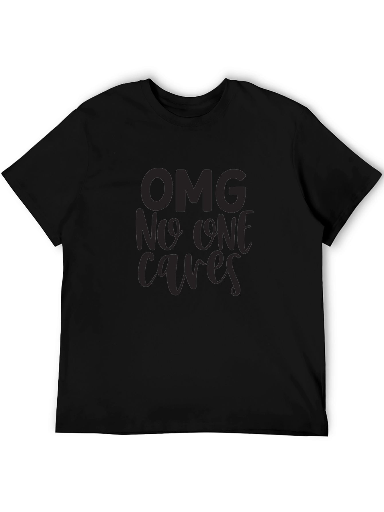 OMG No One Cares Graphic T-Shirt - Black