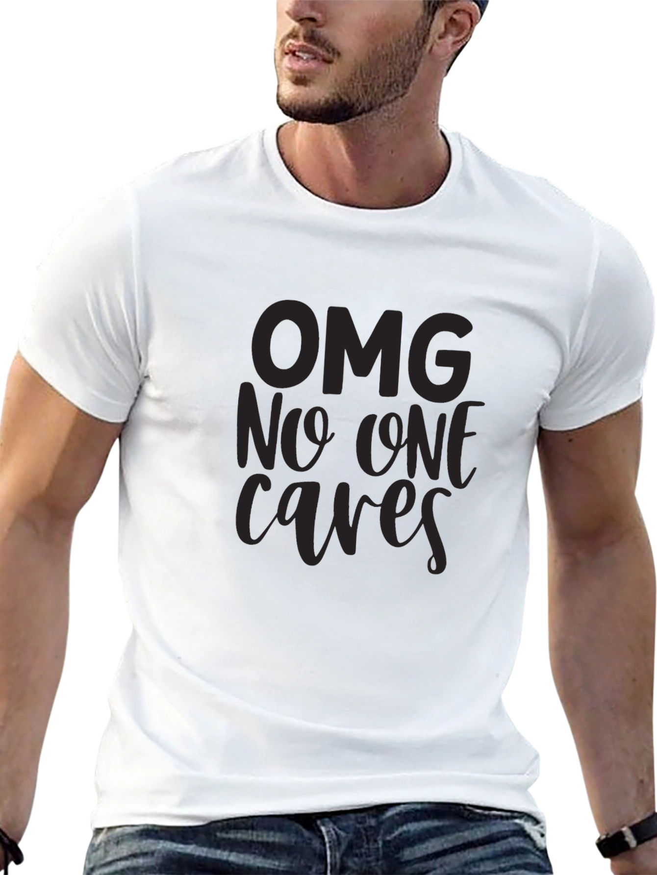OMG No One Cares Graphic T-Shirt - Black