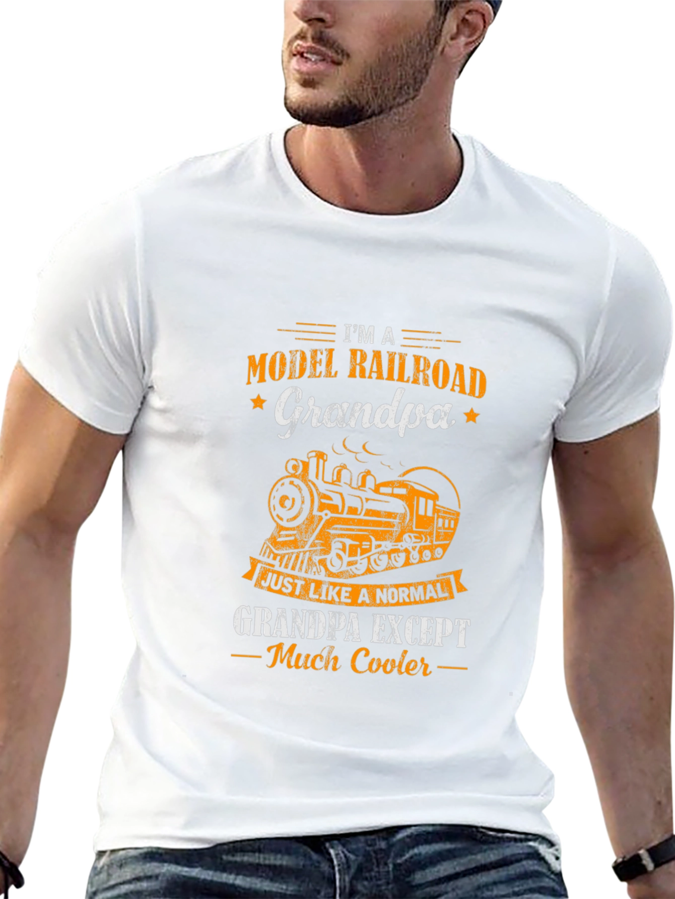 Model Railroad Grandpa T-Shirt - Cool Train Tee