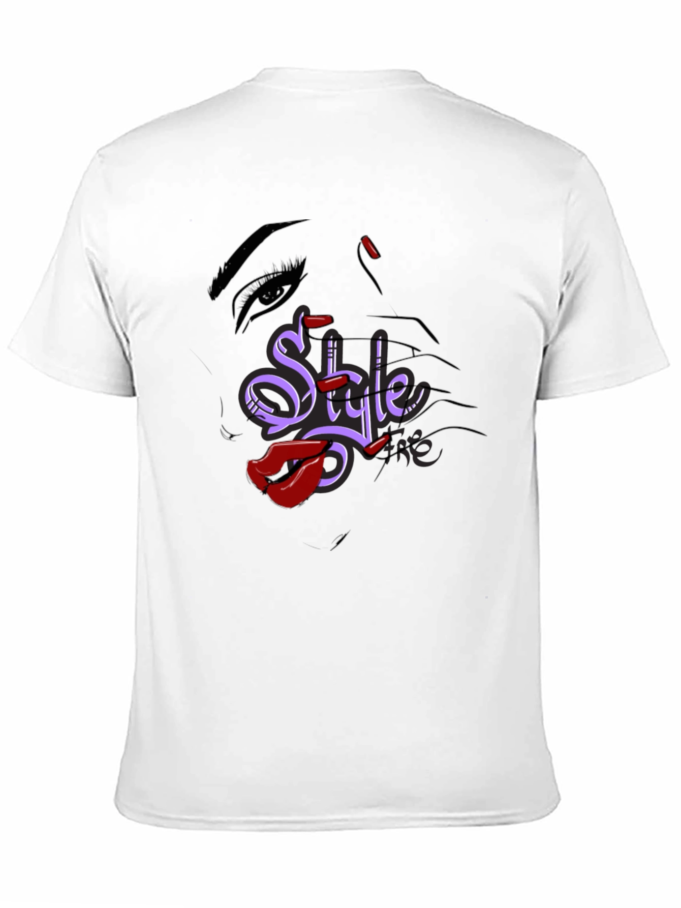 Stylish Graphic Tee - Style Text Lip Print