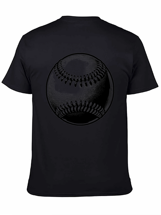 Baseball Graphic Tee - Solid Black Cotton