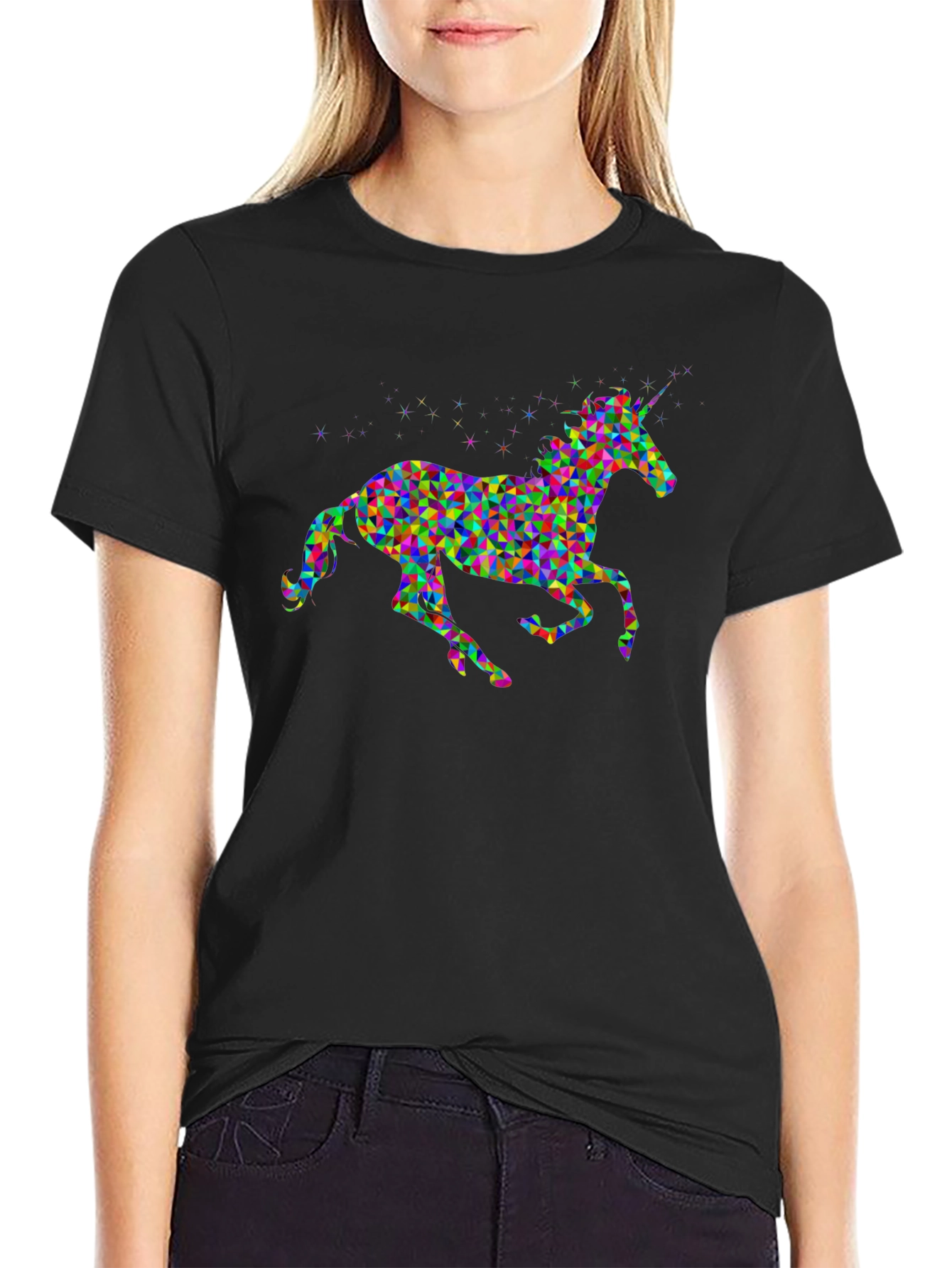 Geometric Unicorn Graphic T-Shirt