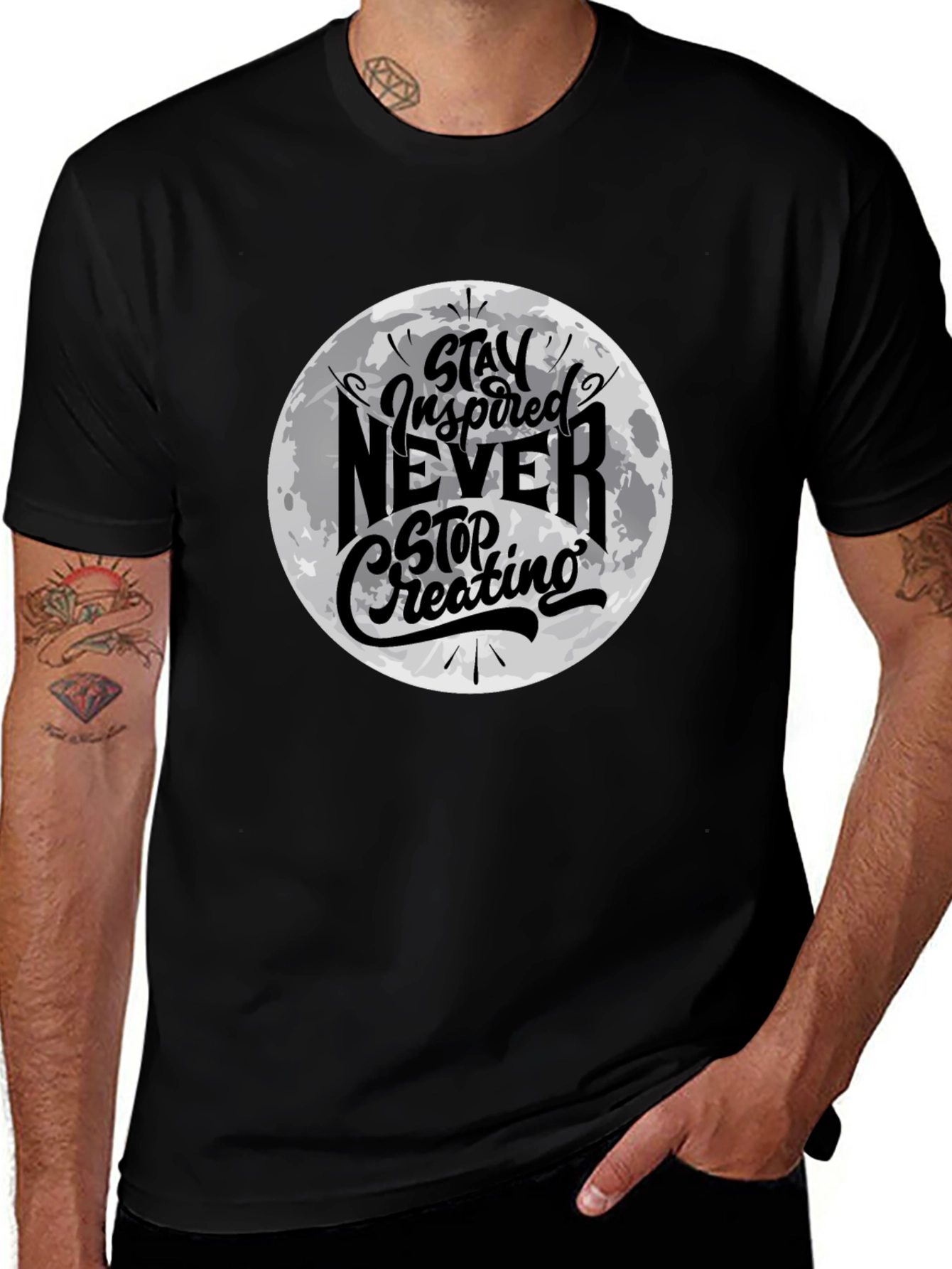 Stay Inspired Graphic Black T-Shirt