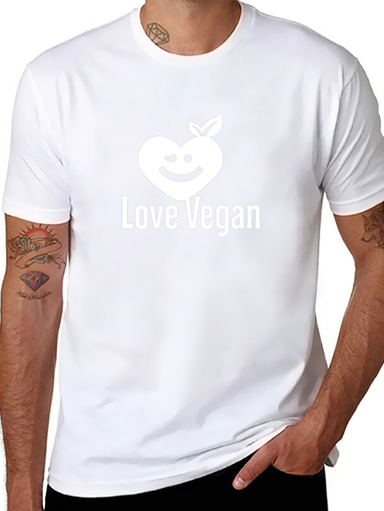 Love Vegan Graphic Tee - Black Cotton Blend