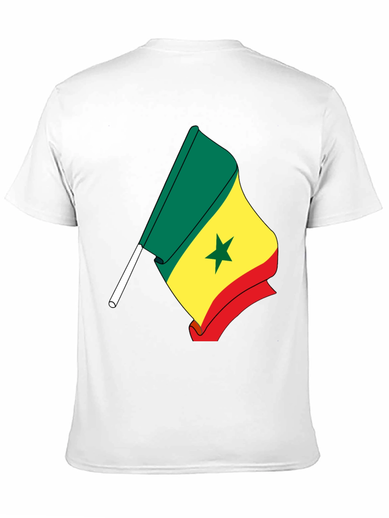 Senegal Flag Graphic Tee - Black Cotton Shirt