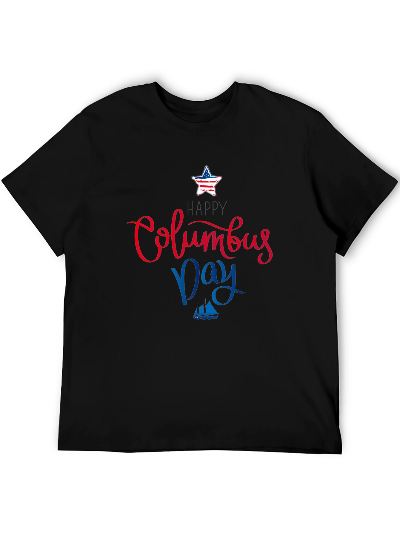 Columbus Day Themed Black T-Shirt