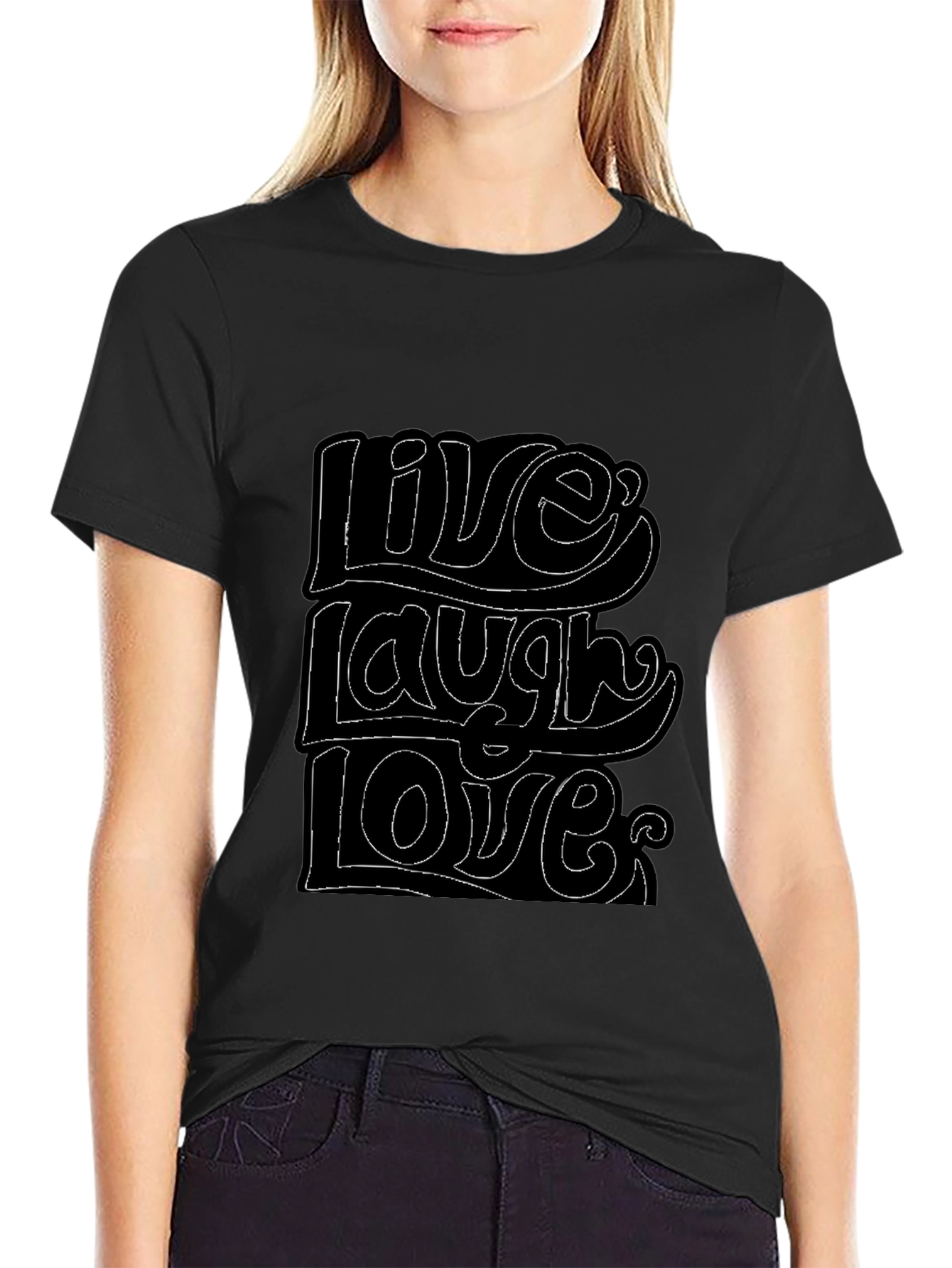 Live Laugh Love Graphic Tee - Black T-Shirt