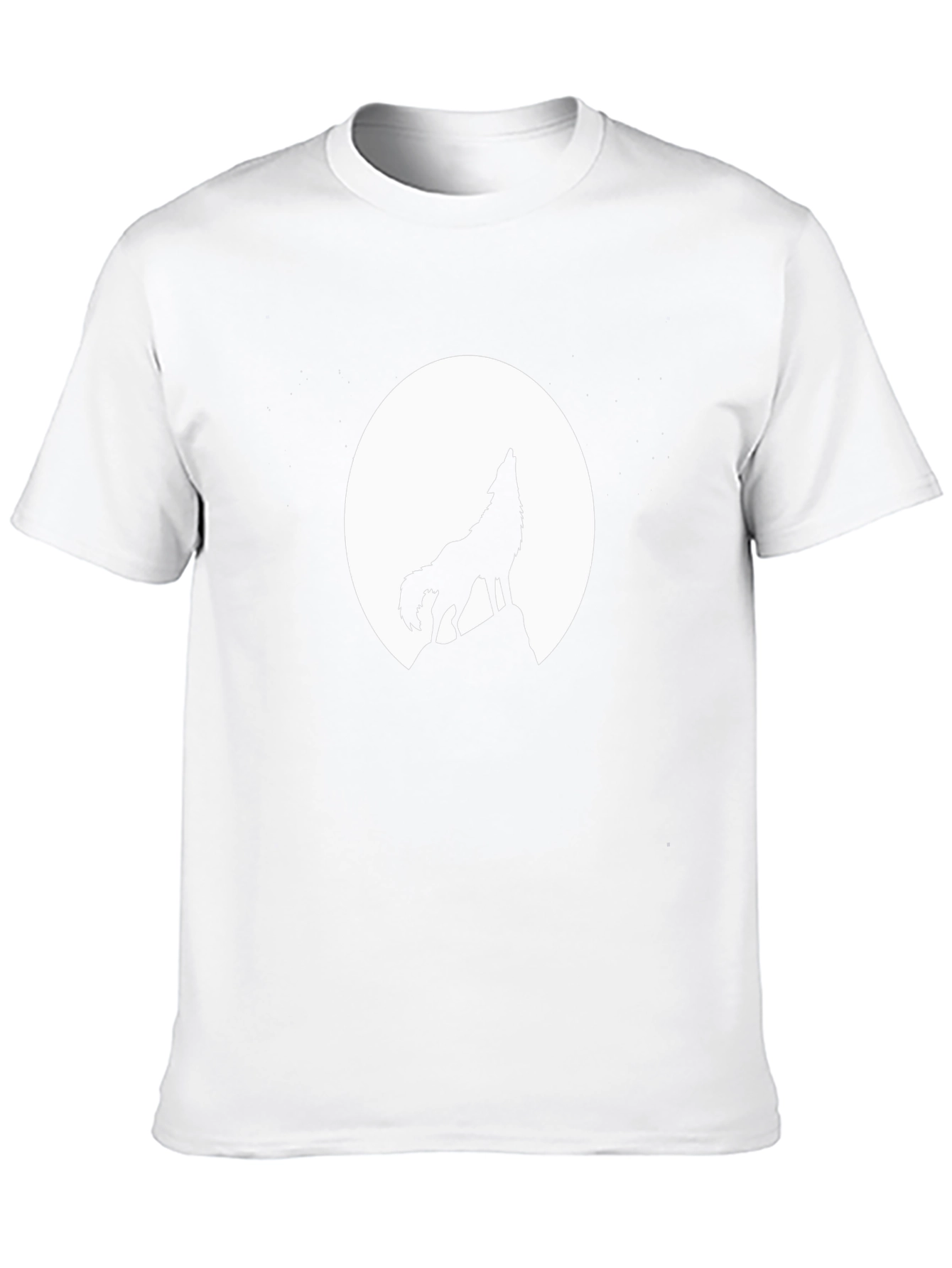 Wolf Howling at Moon Black T-Shirt