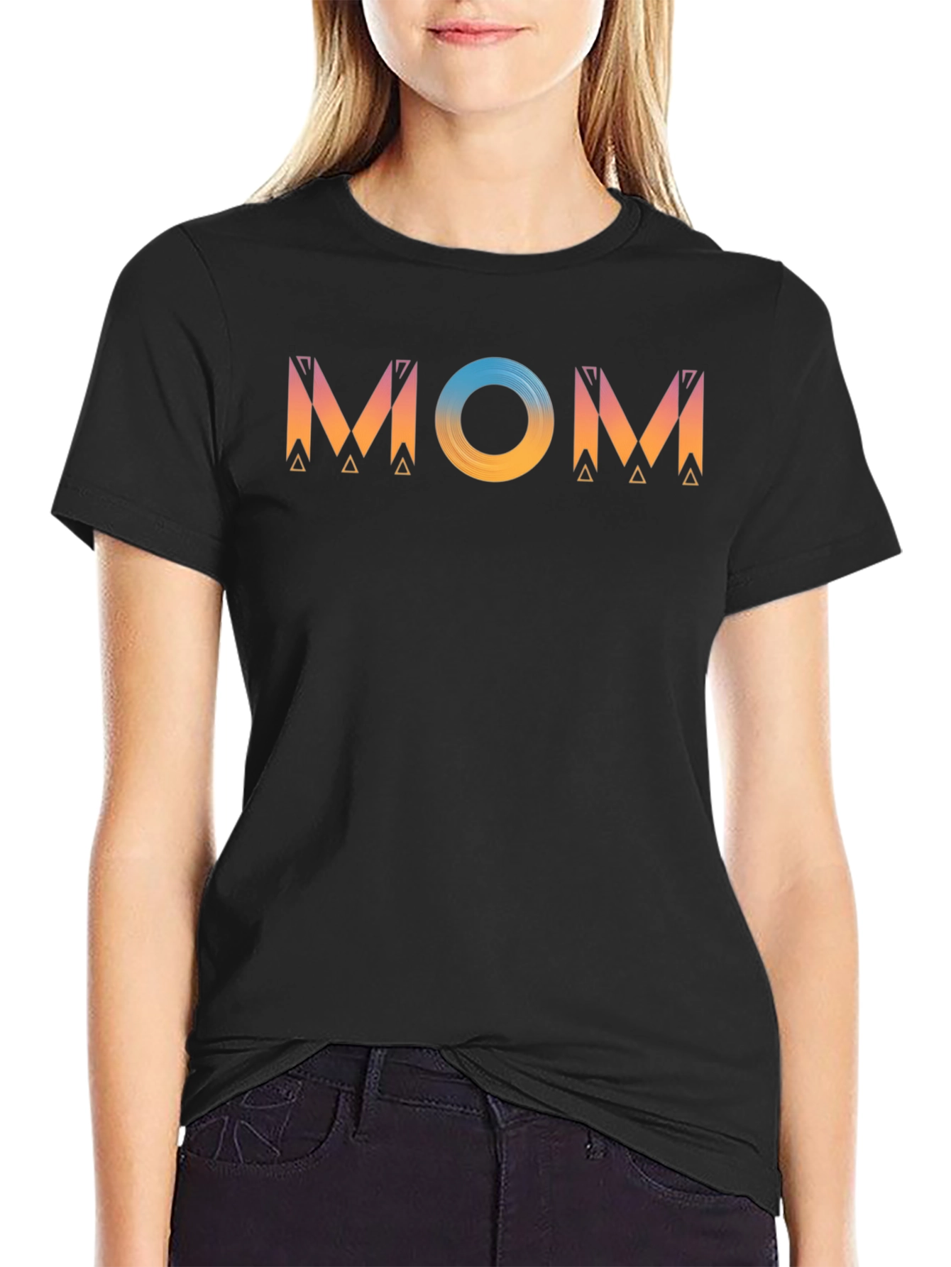Stylish Mom Graphic Black T-Shirt