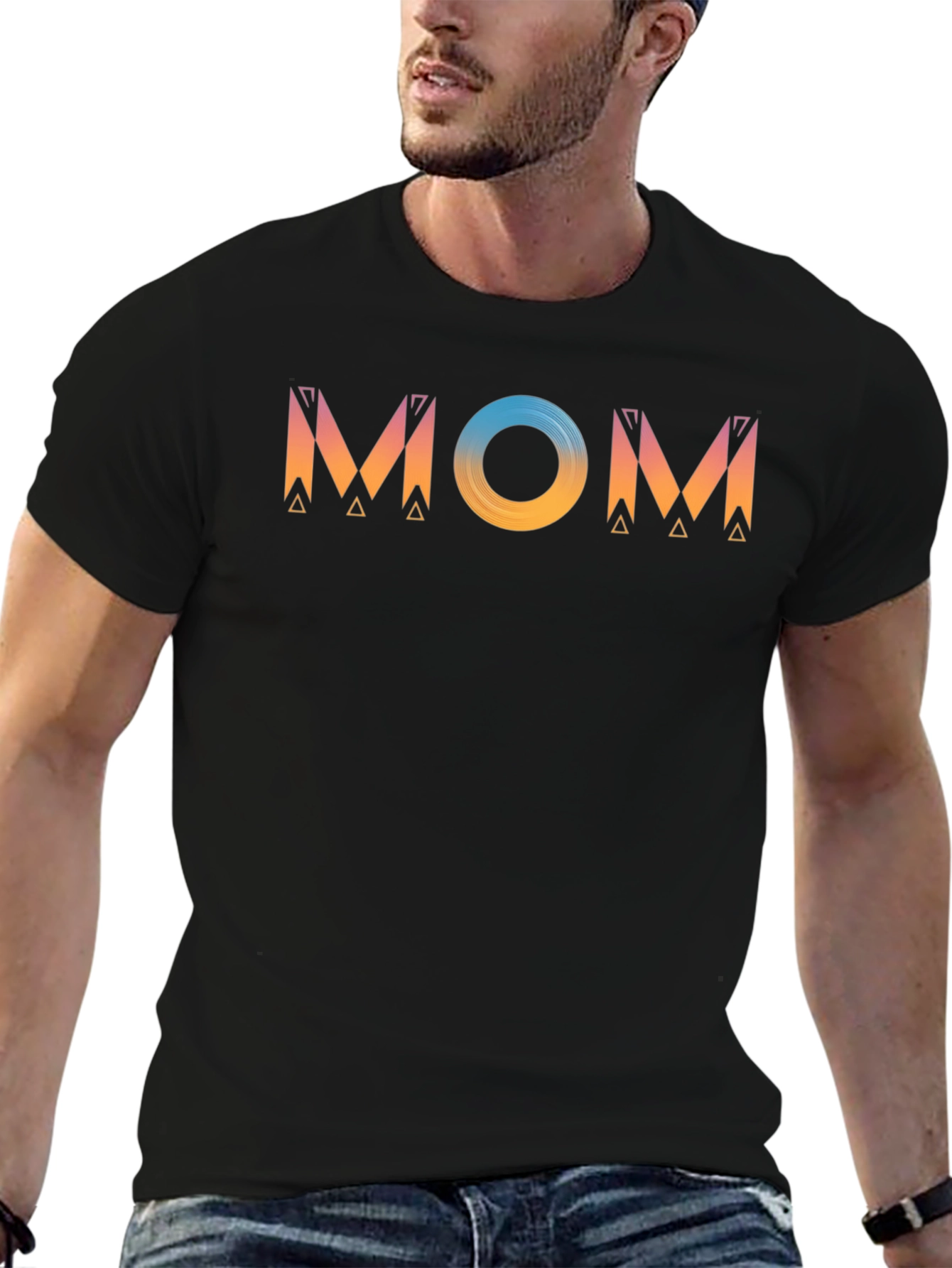 Stylish Mom Graphic Black T-Shirt