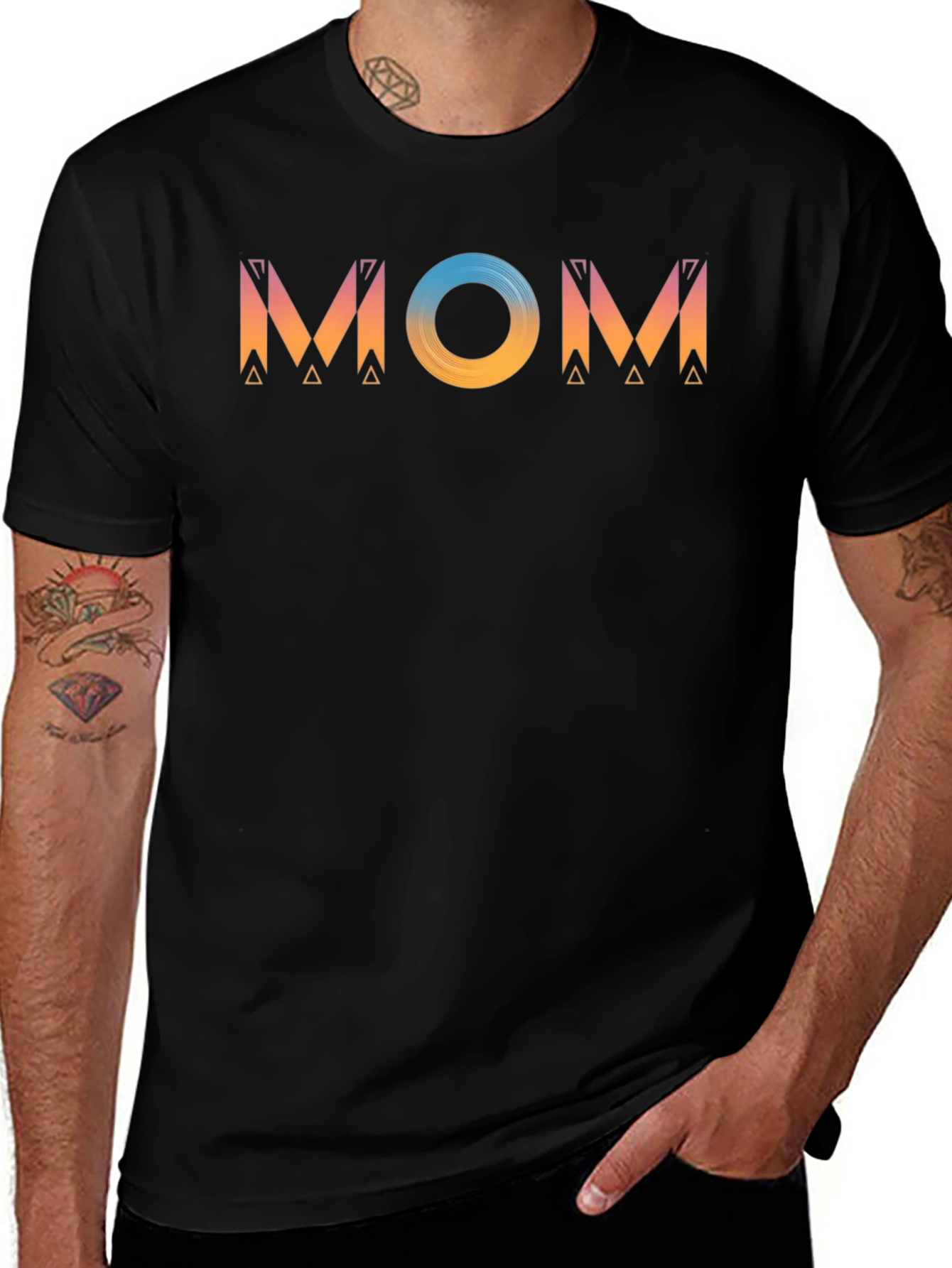 Stylish Mom Graphic Black T-Shirt