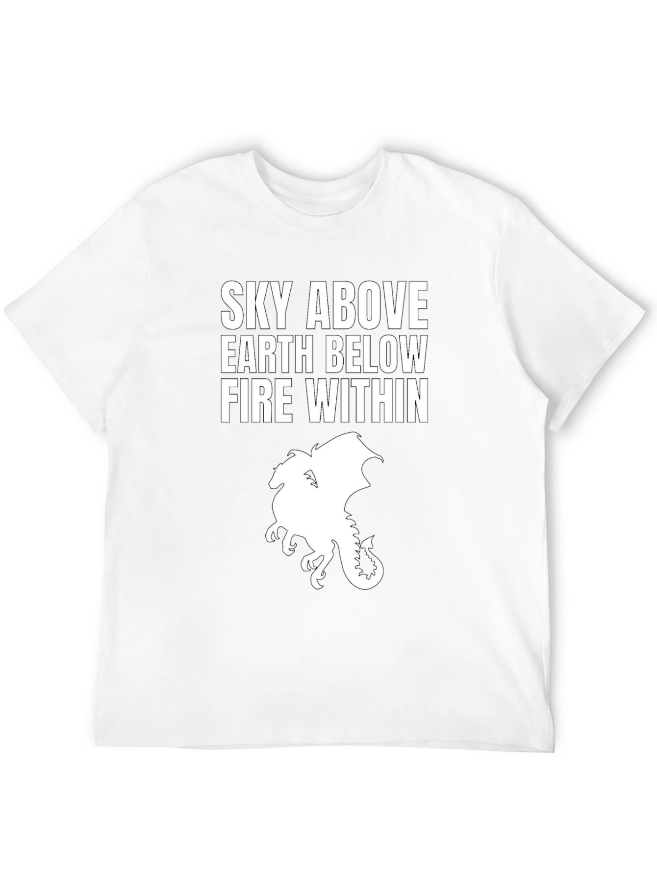 Sky Above Dragon Graphic Tee - Black Cotton T-Shirt