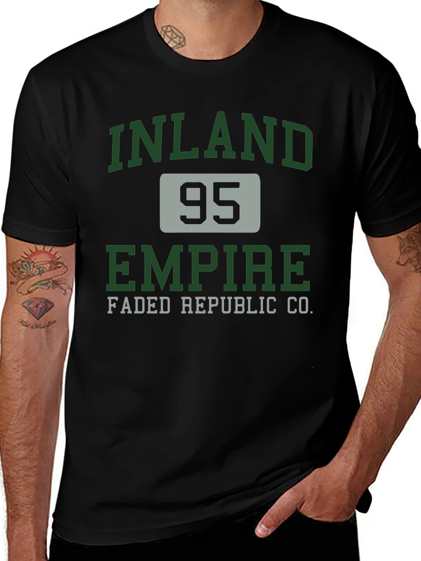 Inland Empire 95 Faded Republic Co. Black T-Shirt